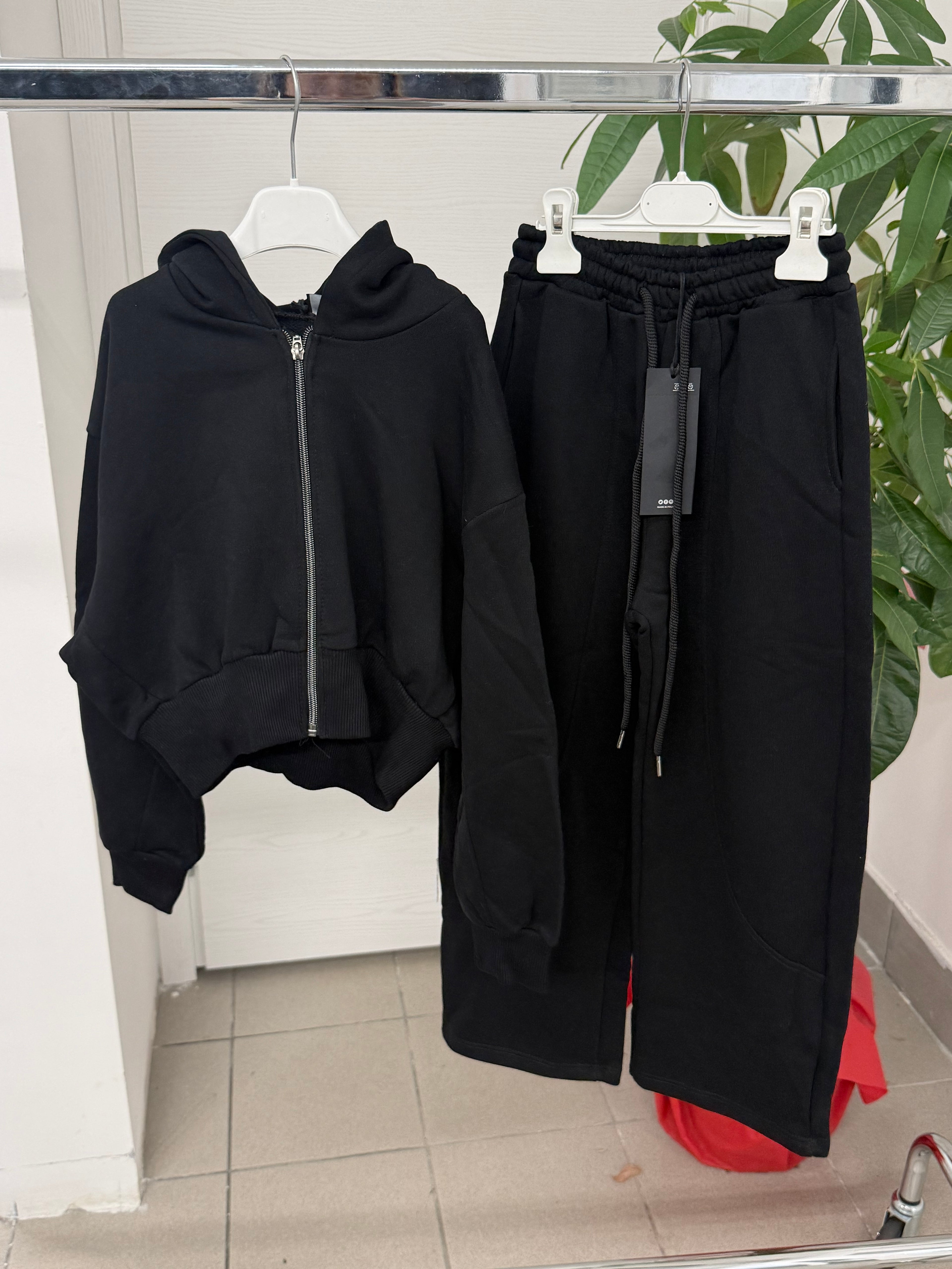 Set Coordinato Felpa Con Zip E Pantaloni Balloon JUST WEST FGD MODA