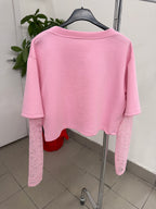 Maglietta con maniche in pizzo crop FGD MODA