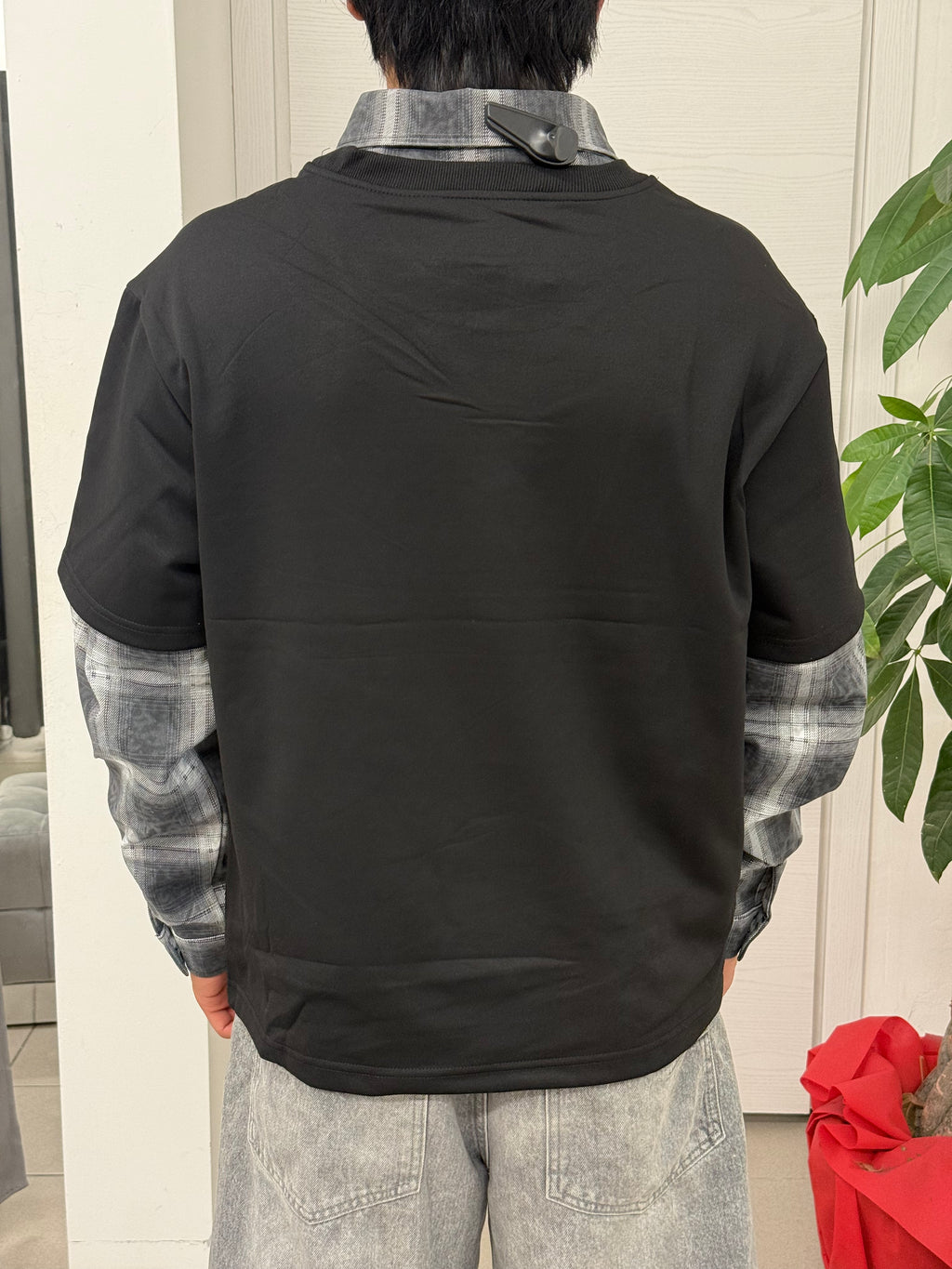 T-shirt Misto Camicia Scozzese Con Fantasia FGD MODA