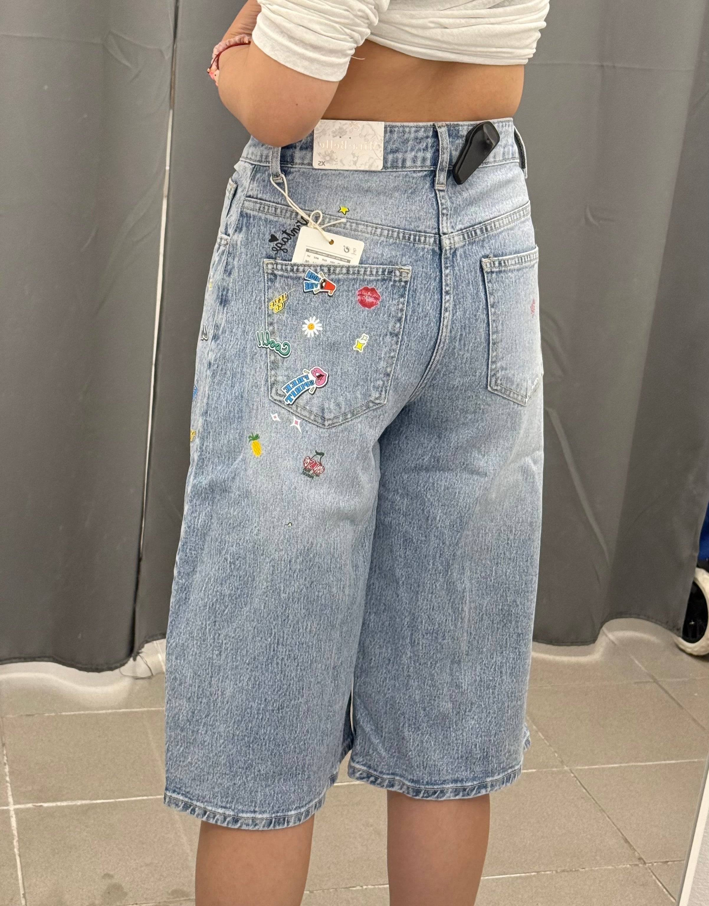 Bermuda di Jeans con stampe N2769 FGD MODA