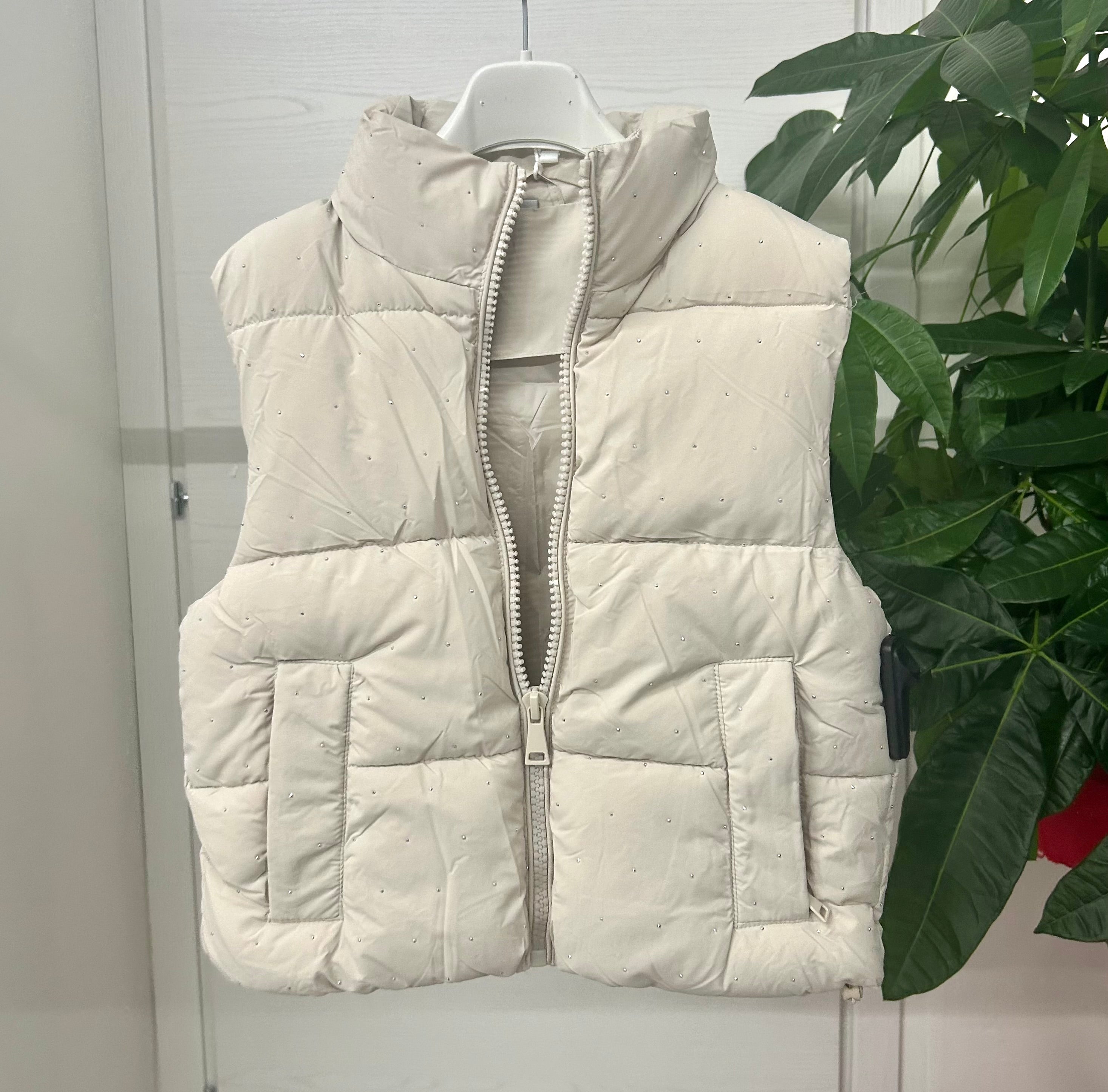 Giubbotto a gilet brillantinato FGD MODA