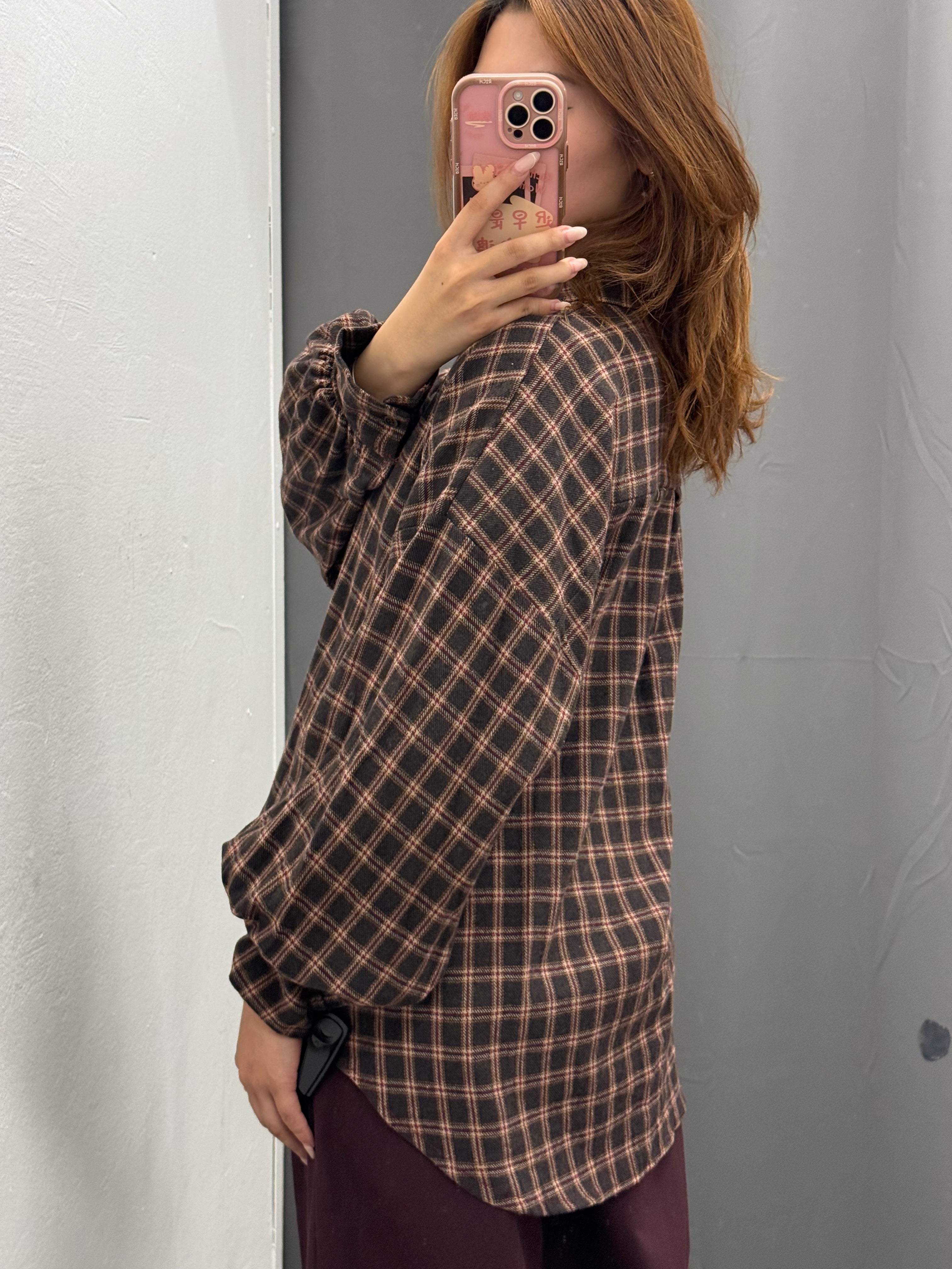 Camicia Over Fit Scozzese Con Taschino FGD MODA