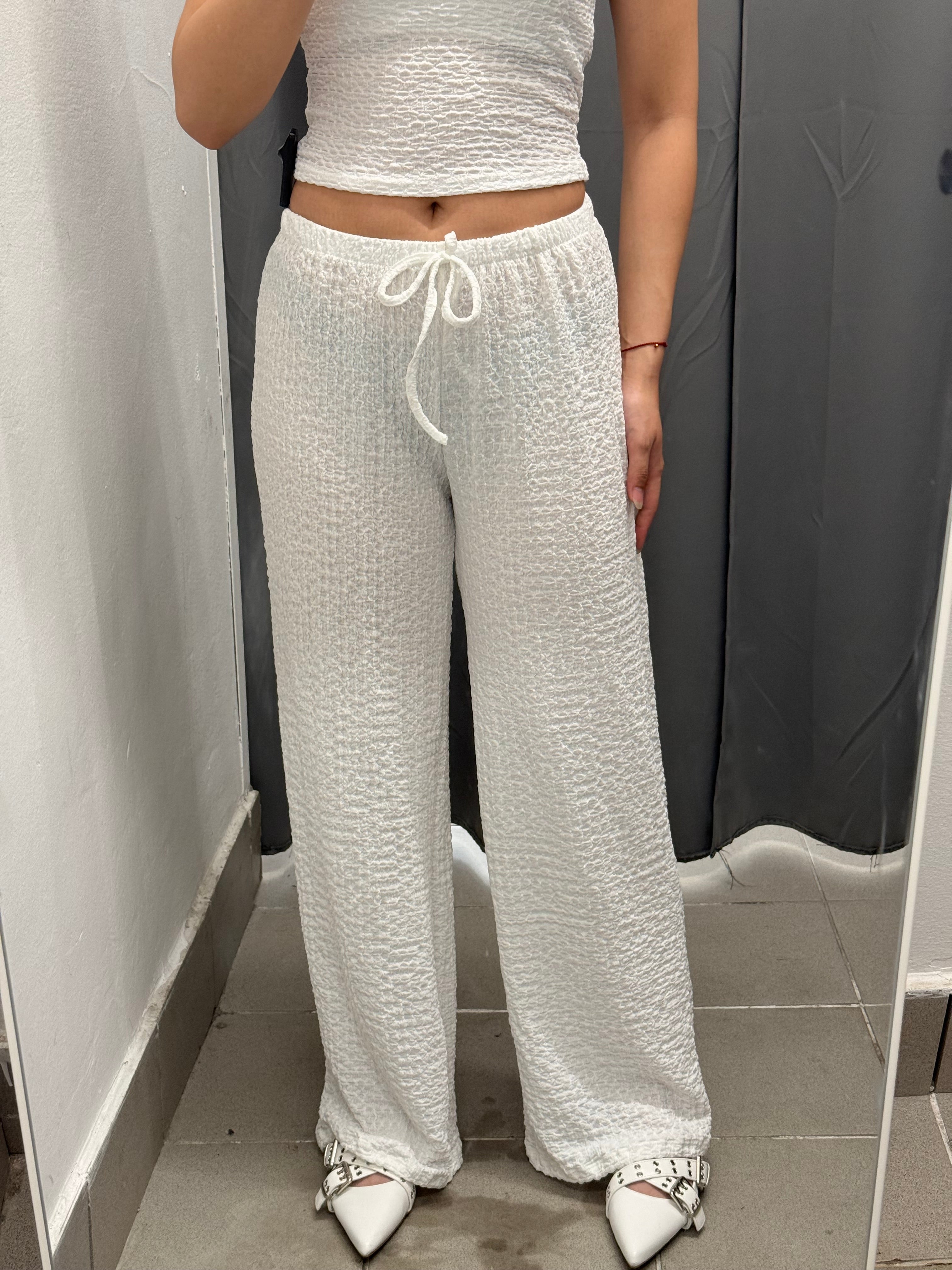 Pantaloni a Palazzo Effetto Gofrato FGD MODA