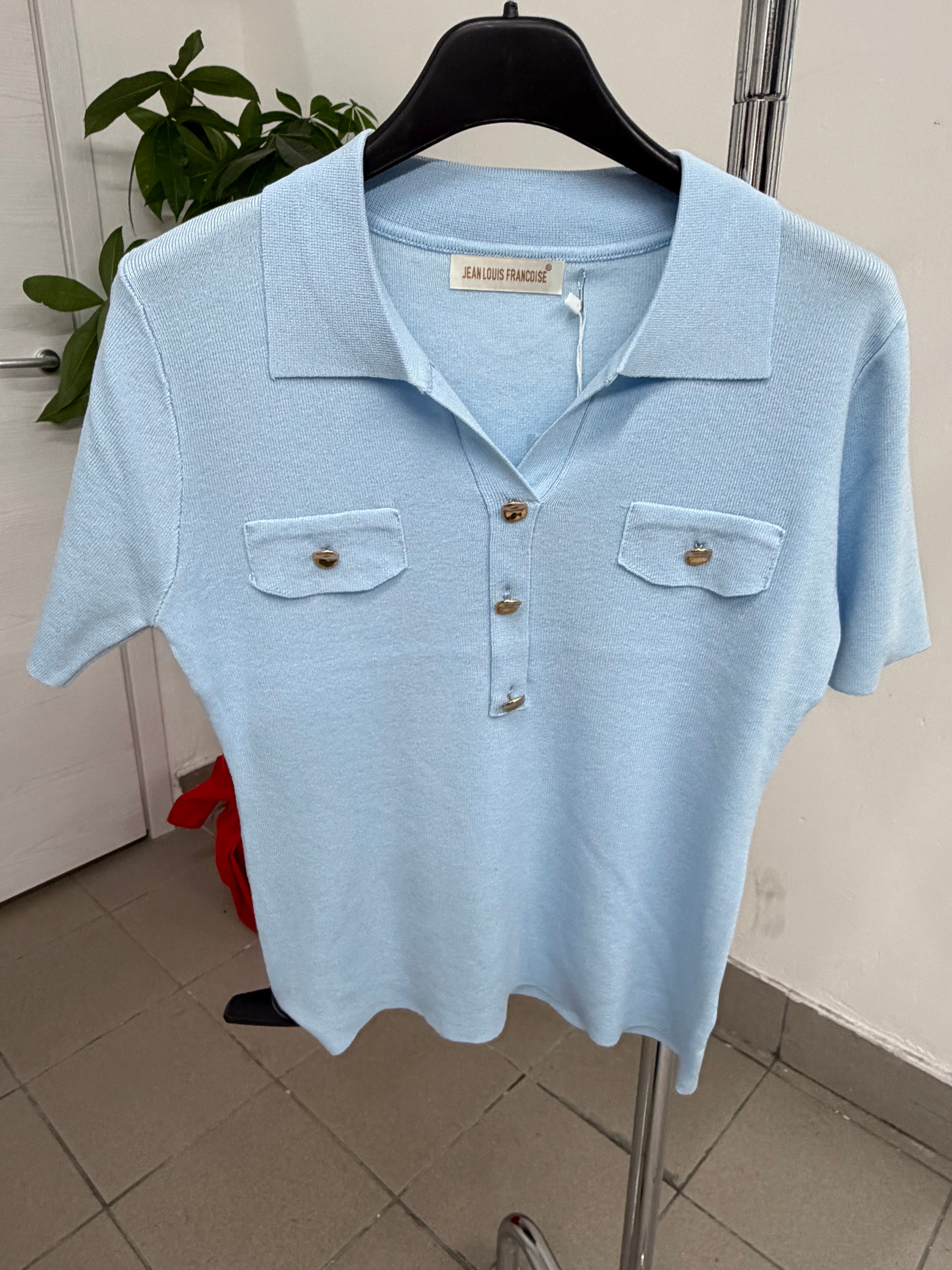 Polo di filo a manica corta con bottoni FGD MODA