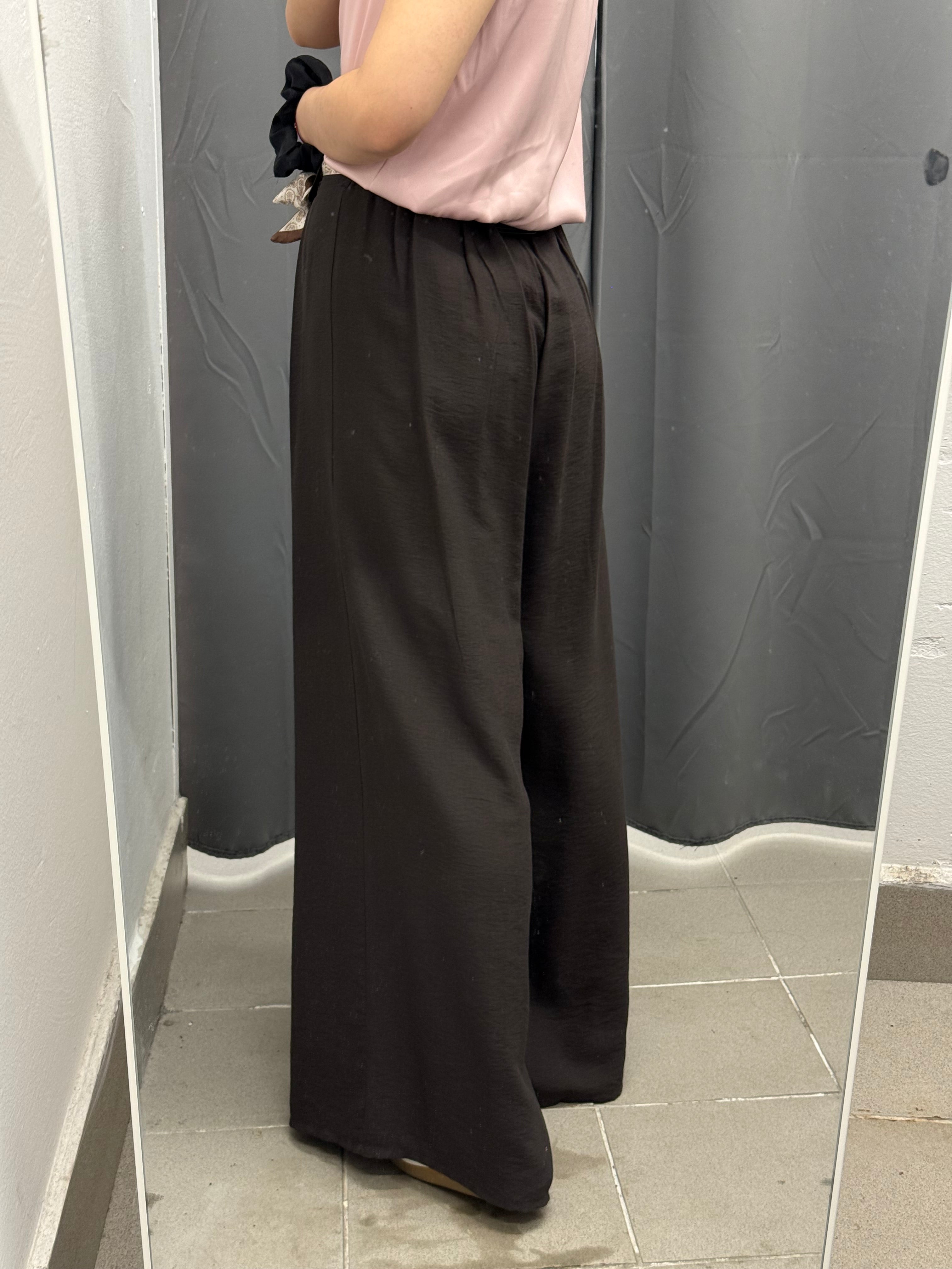 Pantaloni a palazzo con pence con foulard a cinta FGD MODA