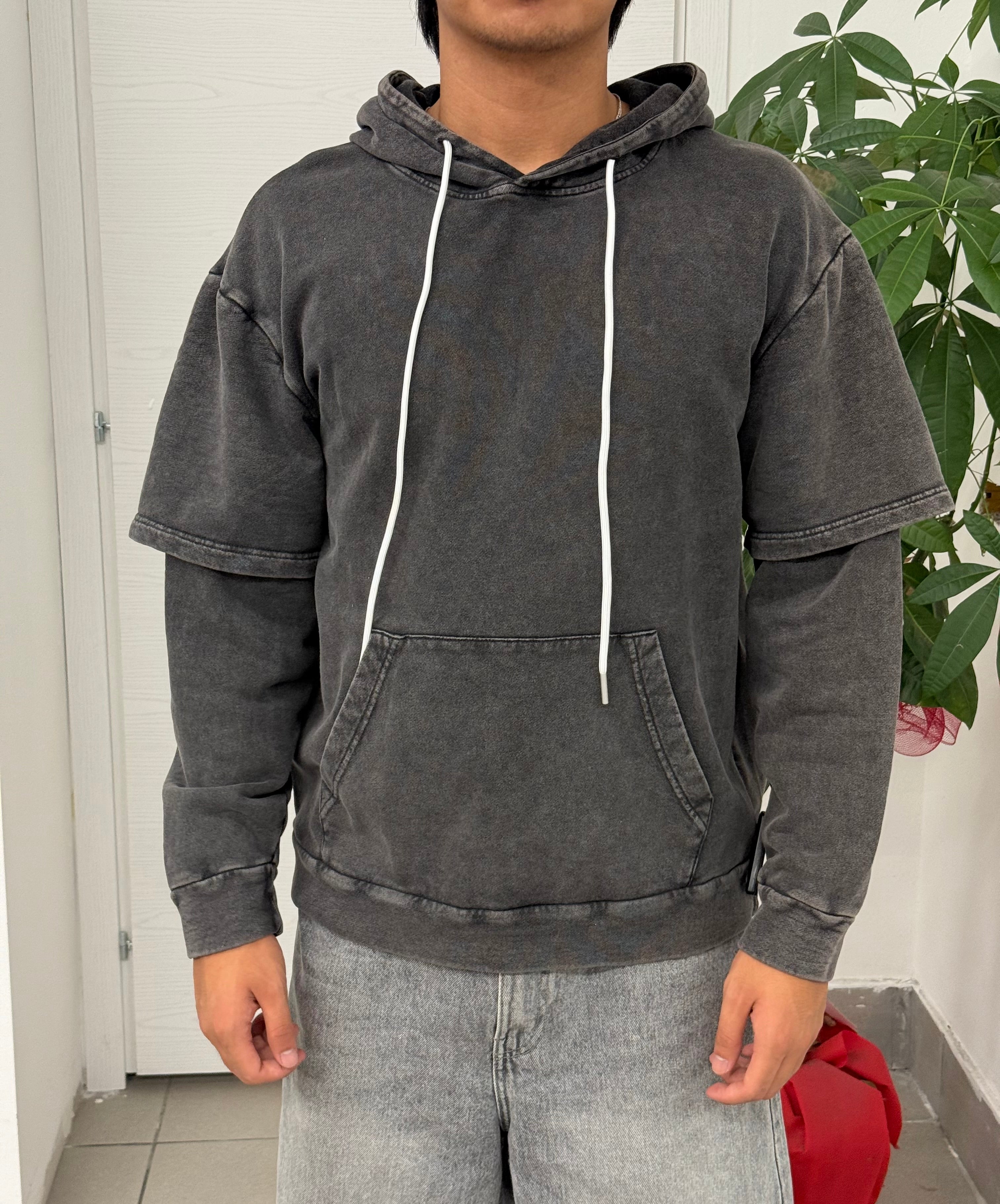Felpa con cappuccio effetto doppia manica BRUNO LEONI FGD MODA
