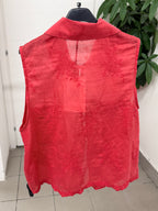 Gilet semitrasparente in Lyocell con taschini LUMINA FGD MODA