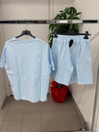 Set coordinato in cotone T-shirt e Pantaloncini con brillantini FGD MODA