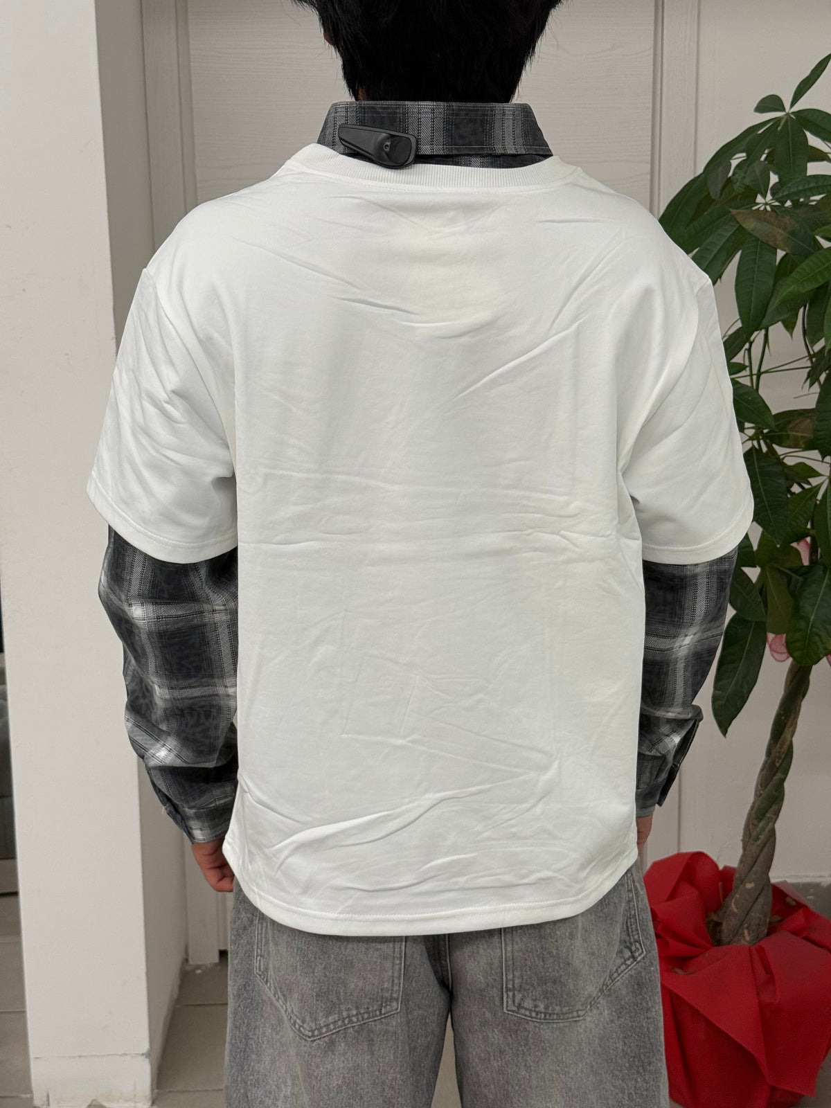 T-shirt Misto Camicia Scozzese Con Fantasia FGD MODA
