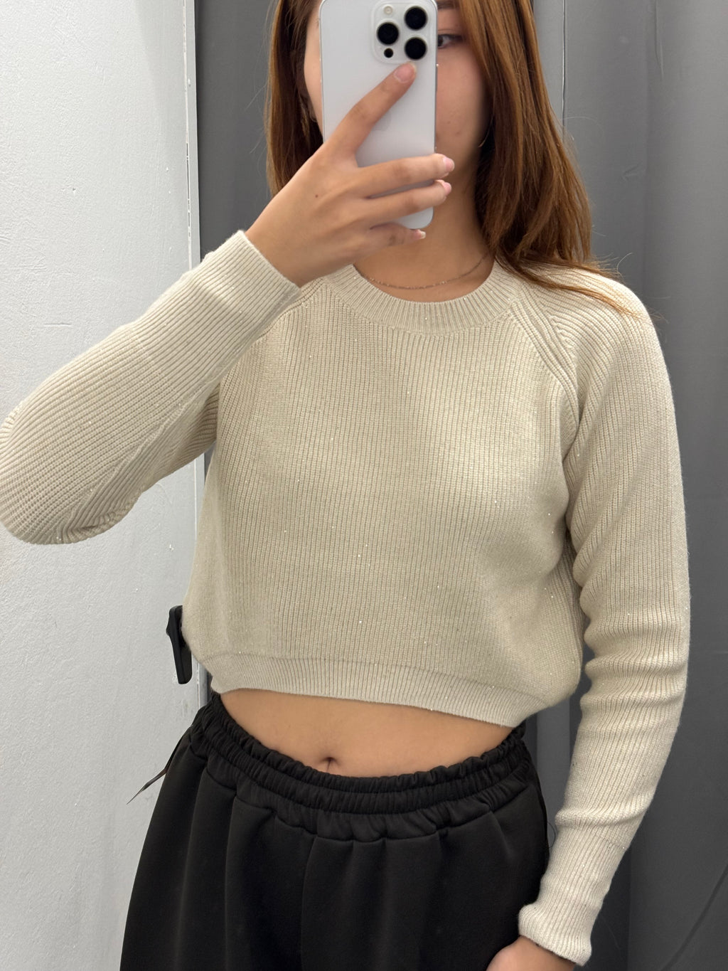 Maglione Crop Con Mini Paillettes FGD MODA