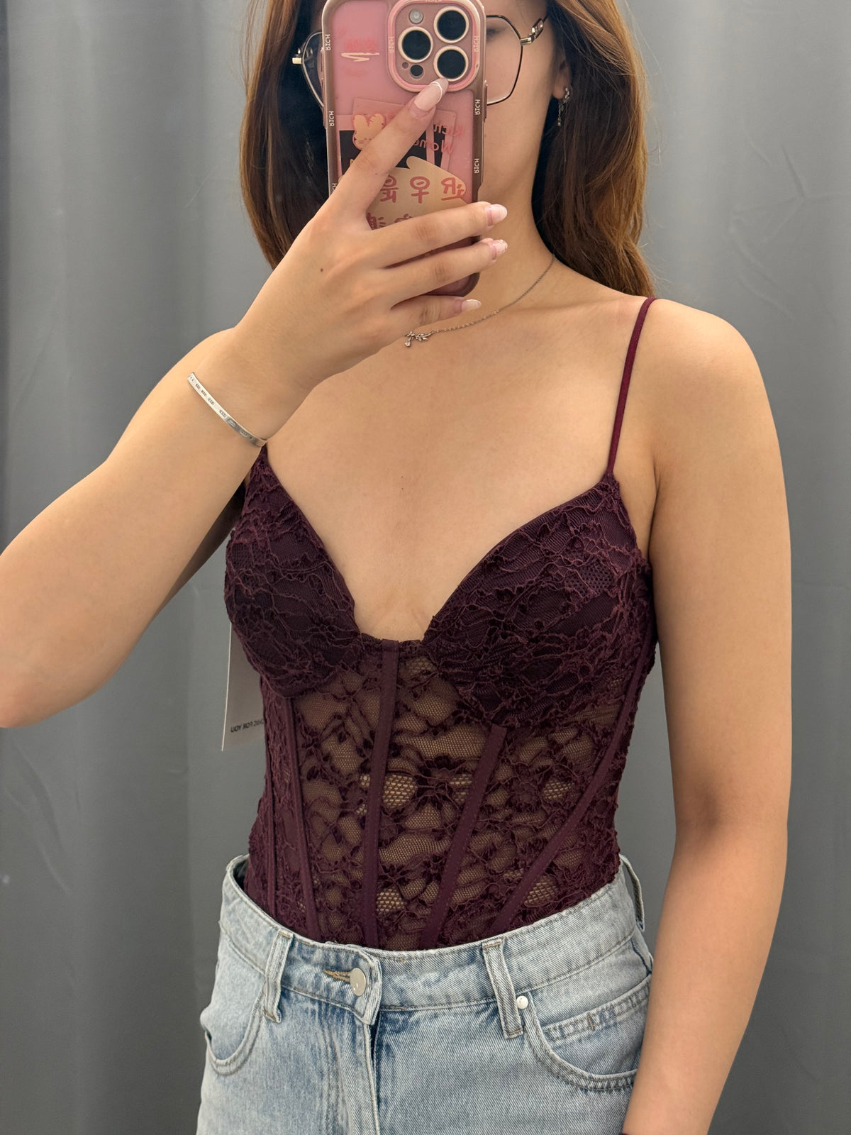 Body In Pizzo Semitrasparente Con Spalline Regolabili FGD MODA