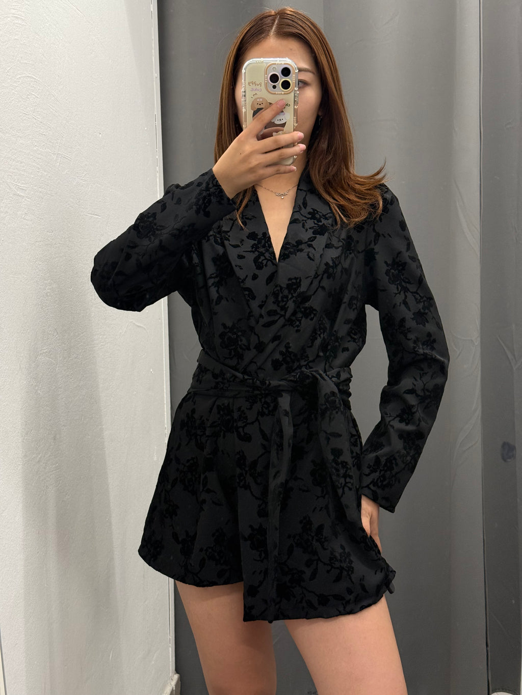 Abito Skort Blazer Con Stampe Fiorate In Velluto Con Cinta FGD MODA