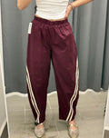 Pantaloni in cotone balloon con strisce laterali FGD MODA