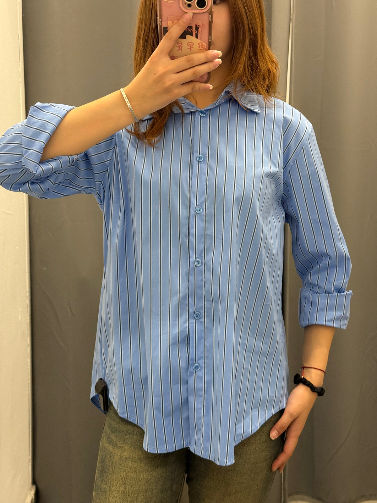Camicia 100% Cotone Over Fit A Righe FGD MODA