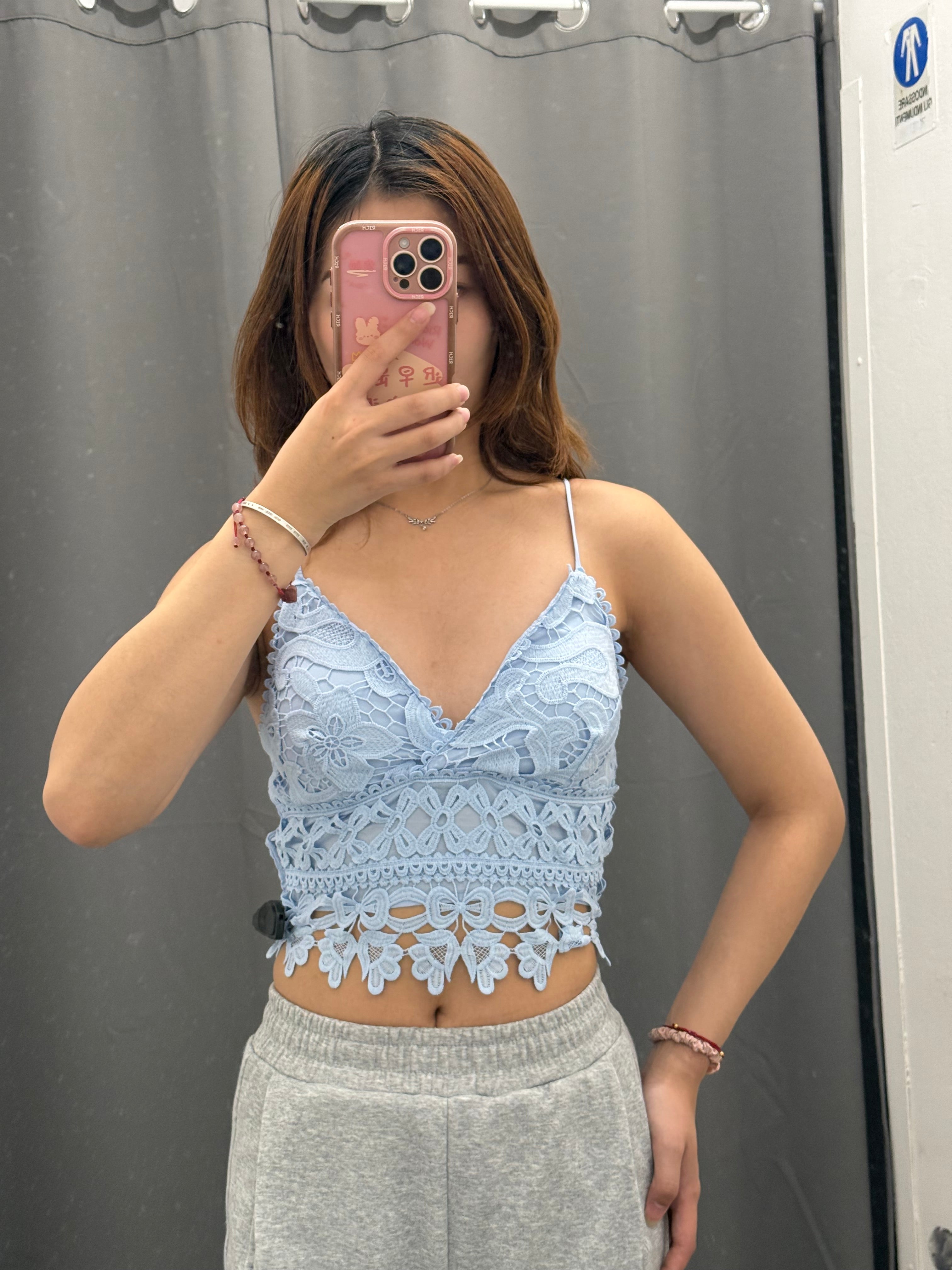 Top Crop In Pizzo Con Spalline Regolabili FGD MODA