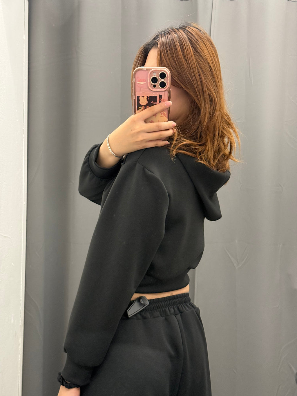 Felpa Crop Con Zip E Cappuccio FGD MODA