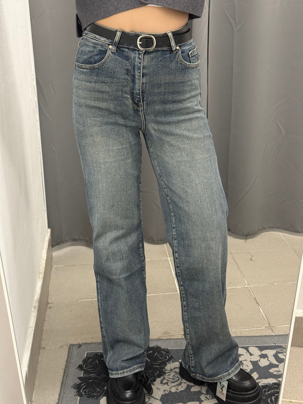 Jeans A Palazzo Con Cinta H3850 FGD MODA