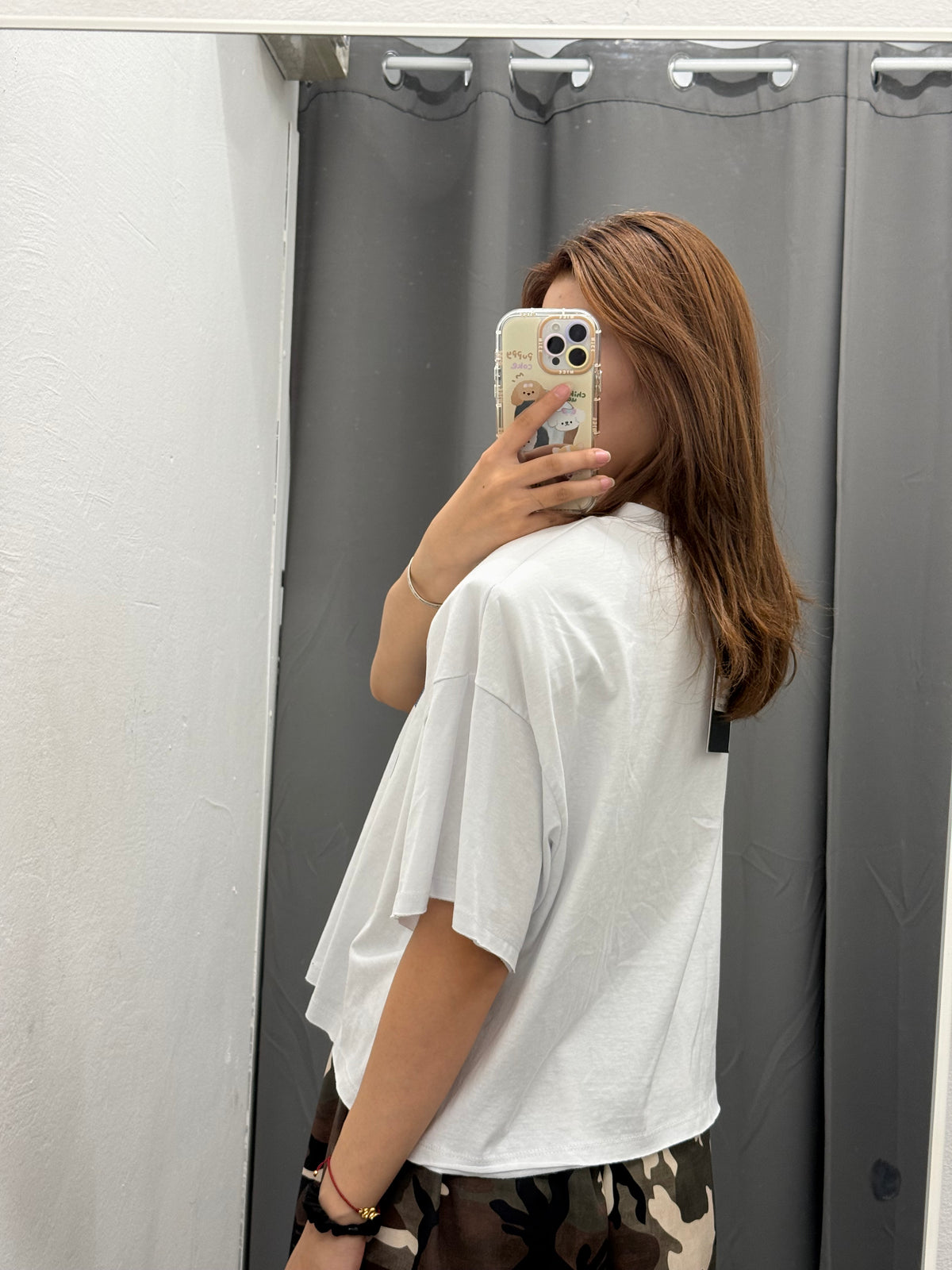 T-Shirt Crop Over Fit Con Spalle Imbottite Con Fantasia JUST WEST FGD MODA