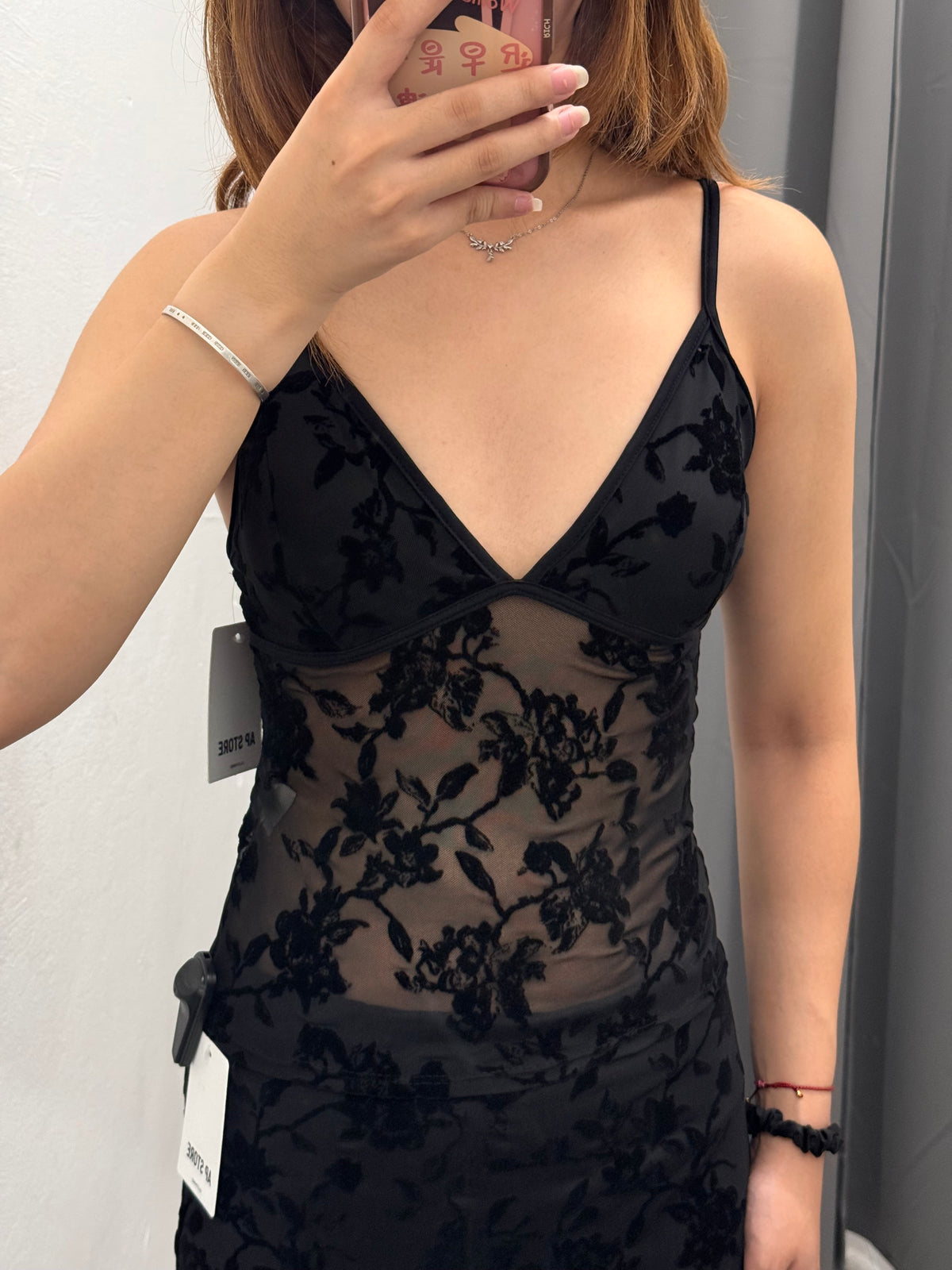 Top Semitrasparente Con Stampe Fiorate In Velluto FGD MODA