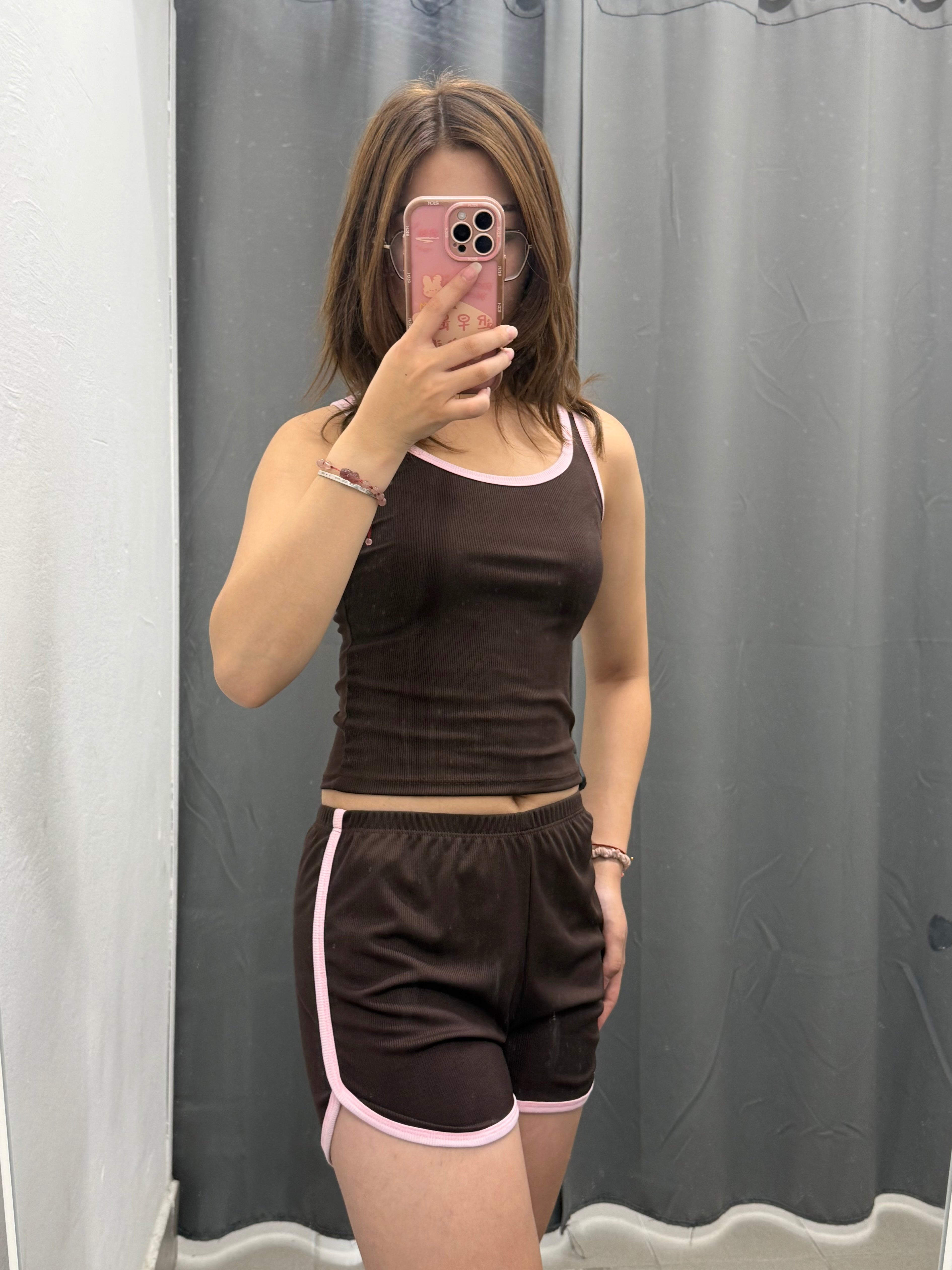 Set Coordinato Bicolore Canotta e Pantaloncini a Costine FGD MODA