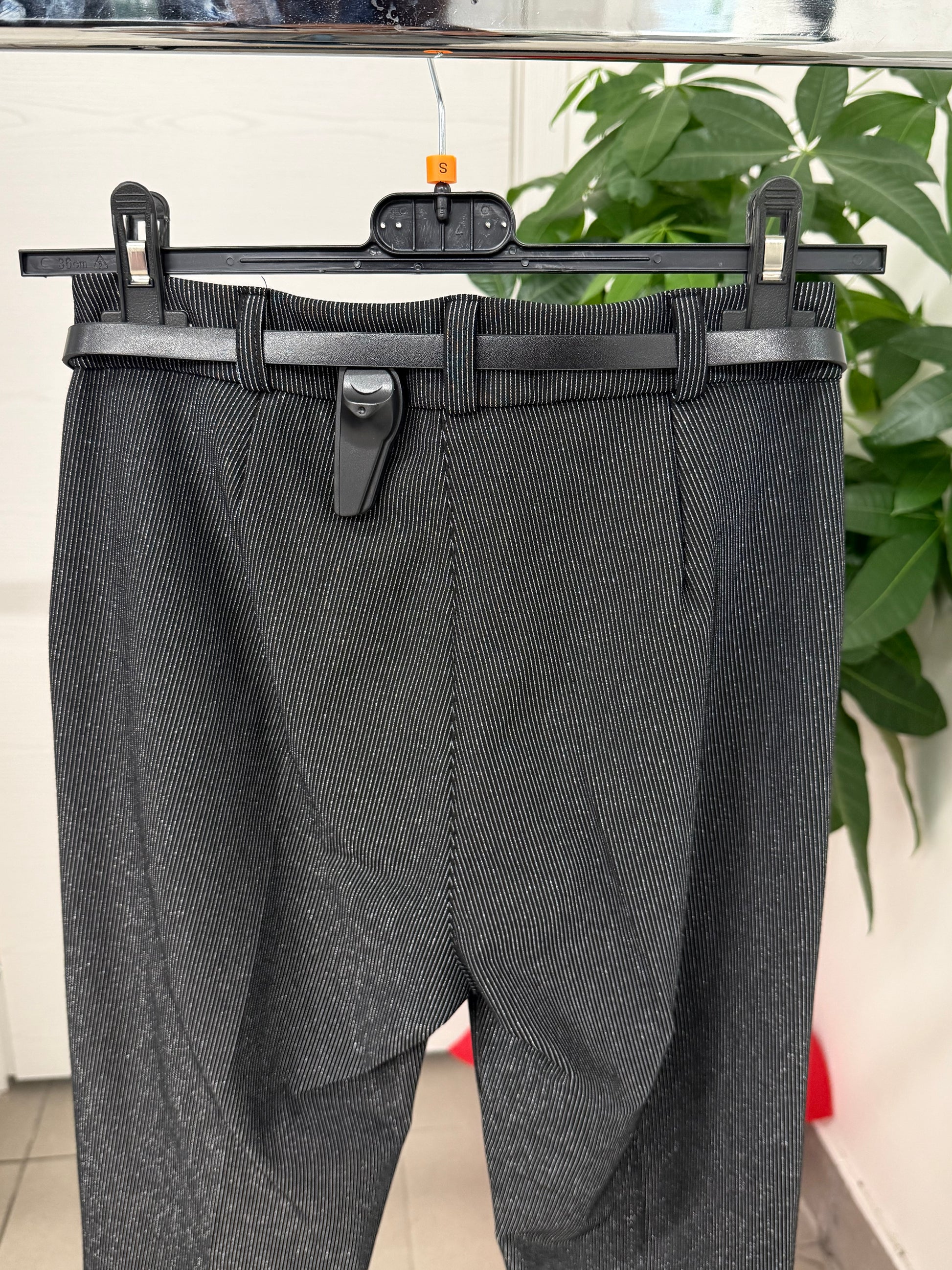 Pantaloni a campana a righe con lurex FGD MODA