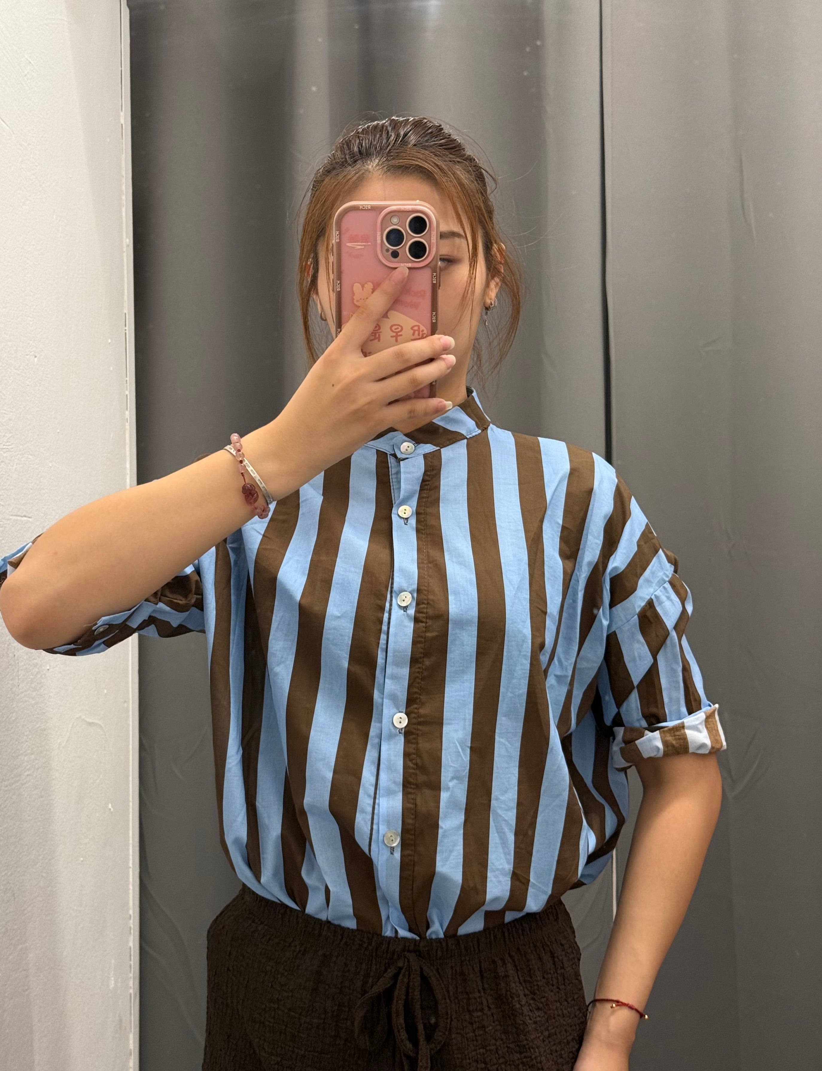 Camicia 100% Cotone Over Fit a Righe FGD MODA