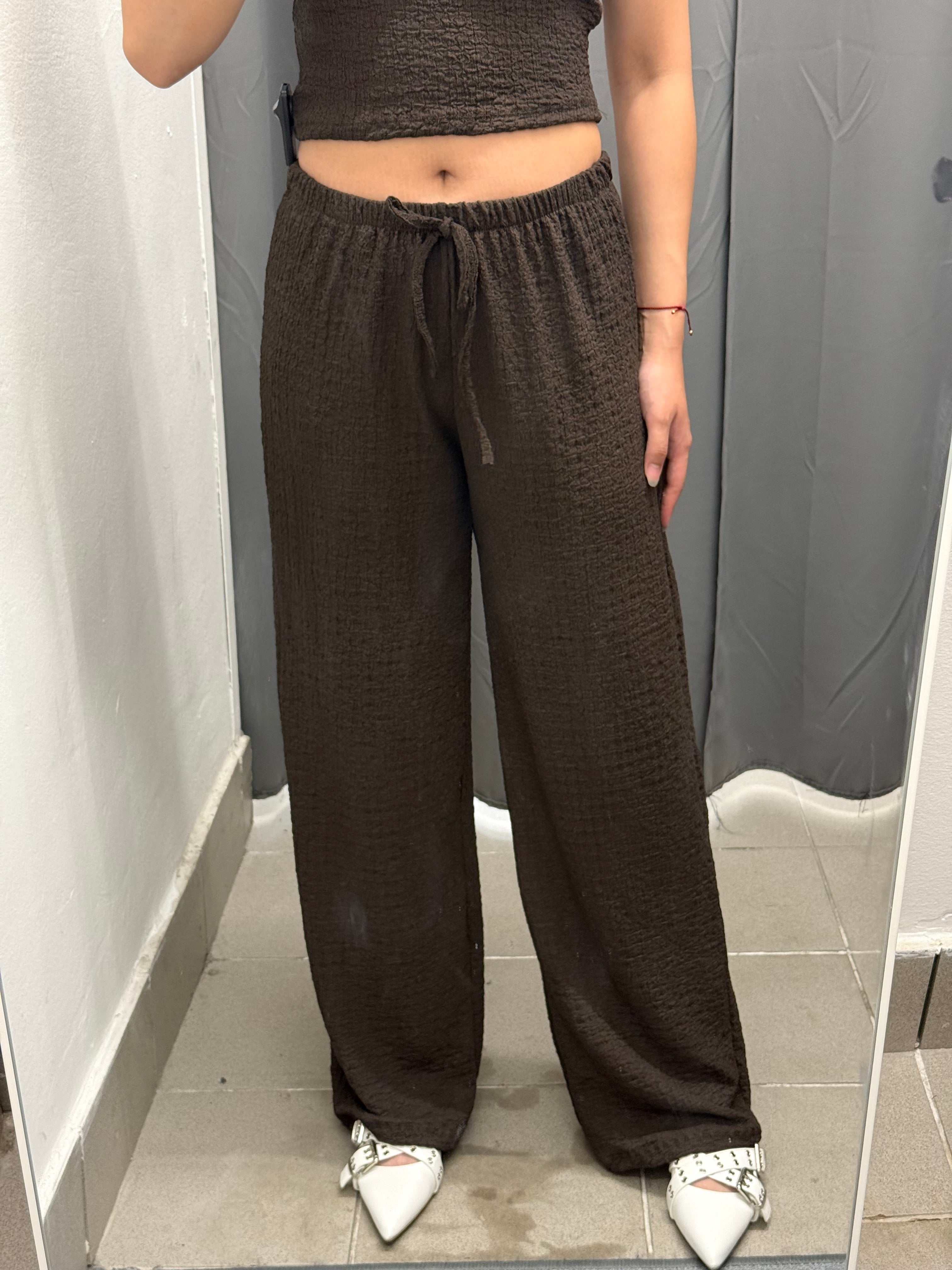 Pantaloni a Palazzo Effetto Gofrato FGD MODA