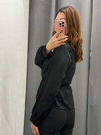 Camicia Effetto Raso A Maniche Lunghe Con Cinta FGD MODA