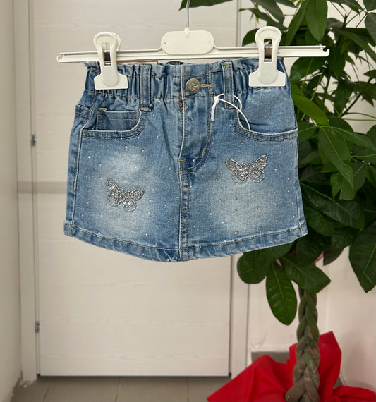 Gonna denim con brillantini FGD MODA