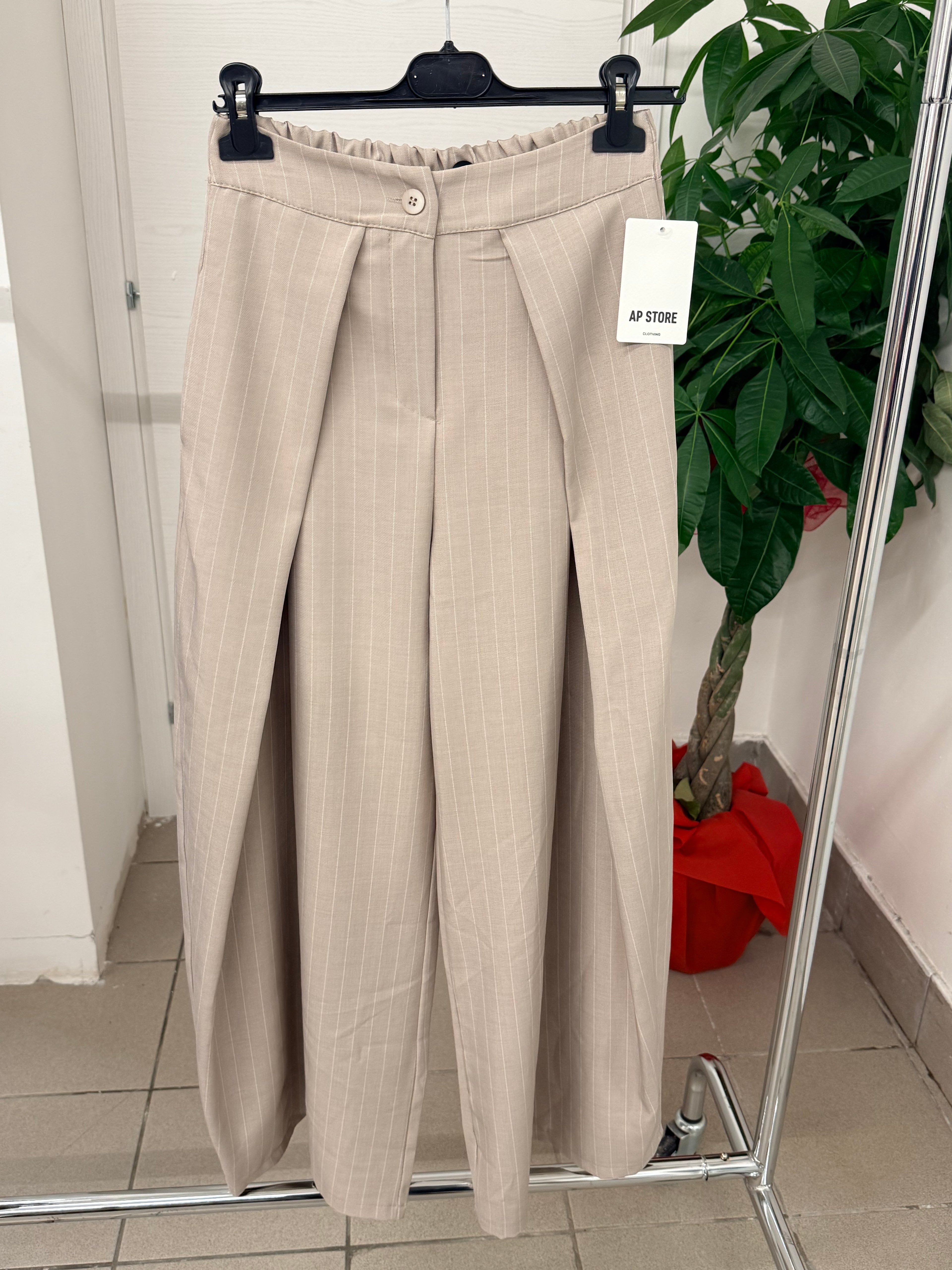 Pantaloni balloon a righe con pence FGD MODA
