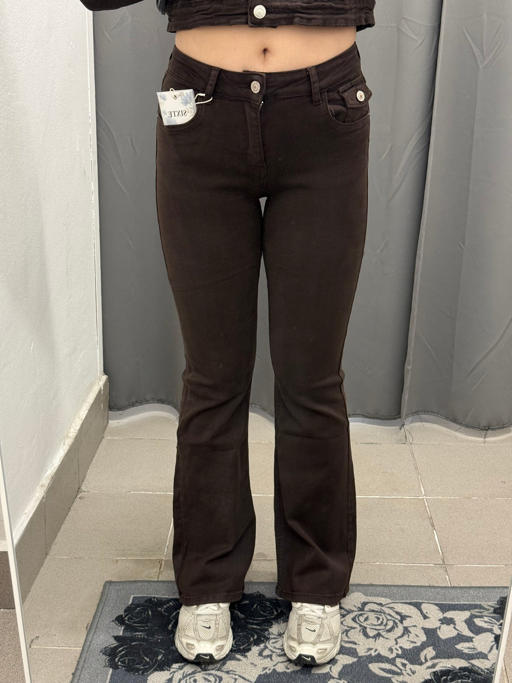 Jeans A Campana Con Patta Con Bottone H3903 FGD MODA