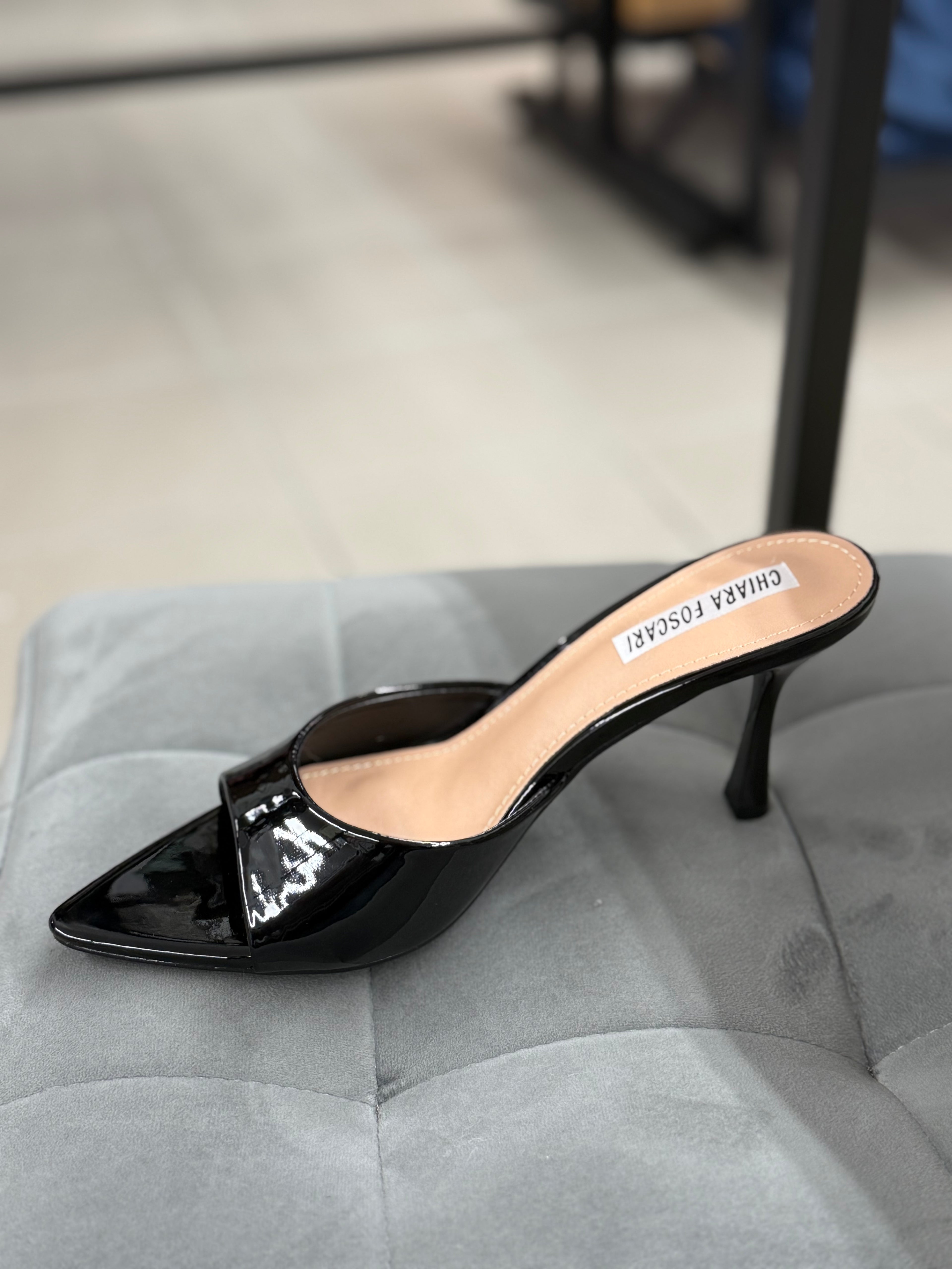 Décolleté ciabatta laccato tacco 8cm A30-198 FGD MODA