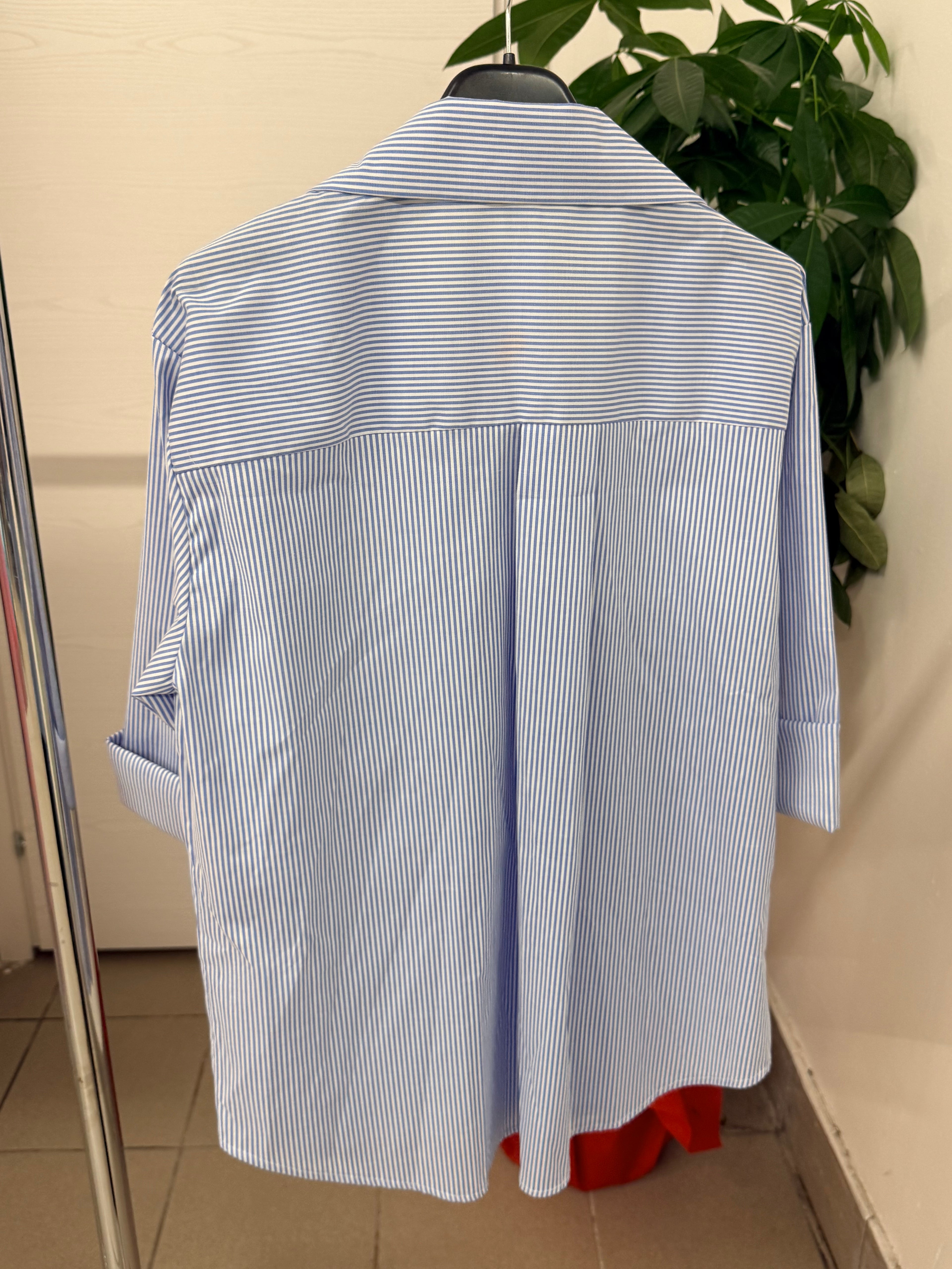 Camicia in cotone a righe con cuoricino FGD MODA