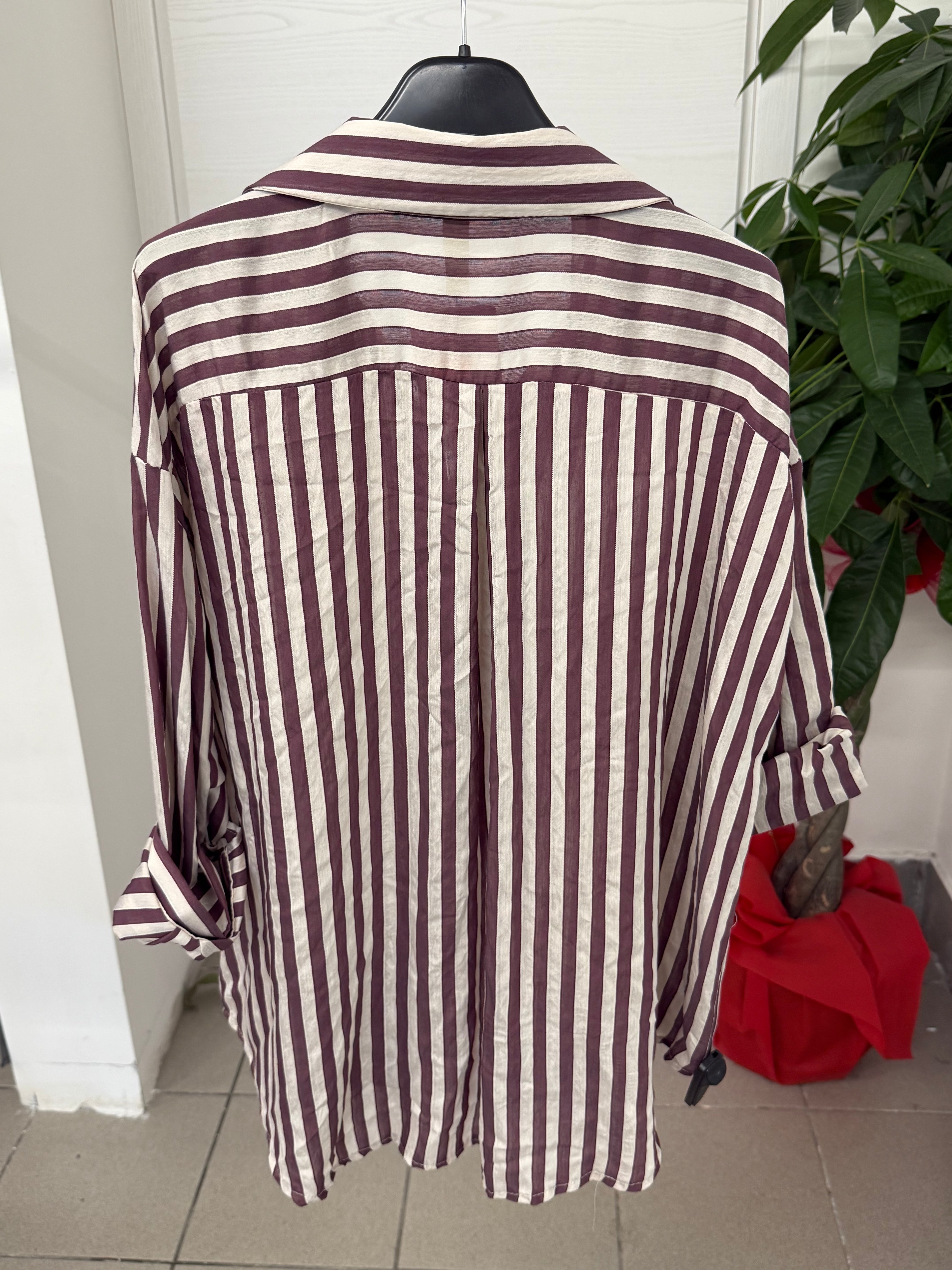 Camicia in viscosa a righe FGD MODA