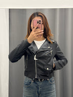 Chiodo In Ecopelle Con Chiusura A Zip FGD MODA