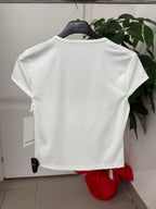 Top crop in lycra a maniche corte con scollo squadrato FGD MODA