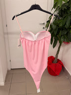 Body in lycra arricciato sui lati con spalline regolabili FGD MODA