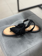 Sandali infradito in camoscio con frange GY8520 FGD MODA