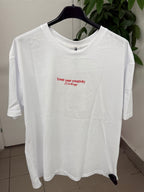 T-shirt in cotone con scritta LUMINA FGD MODA