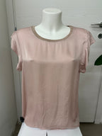 Maglietta maniche corte tinta unita con colletto lurex FGD MODA