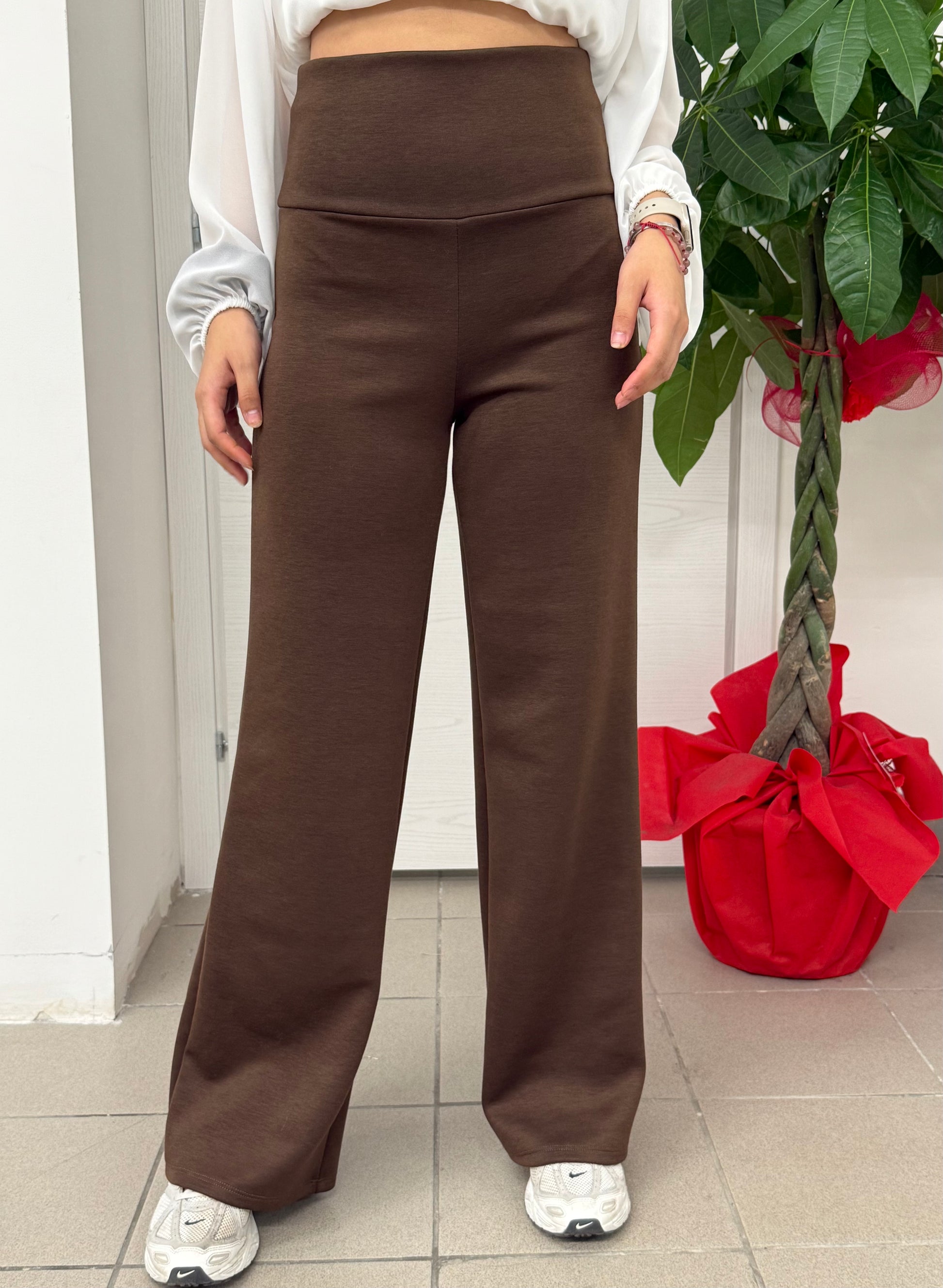 Pantaloni a palazzo con banda alta FGD MODA