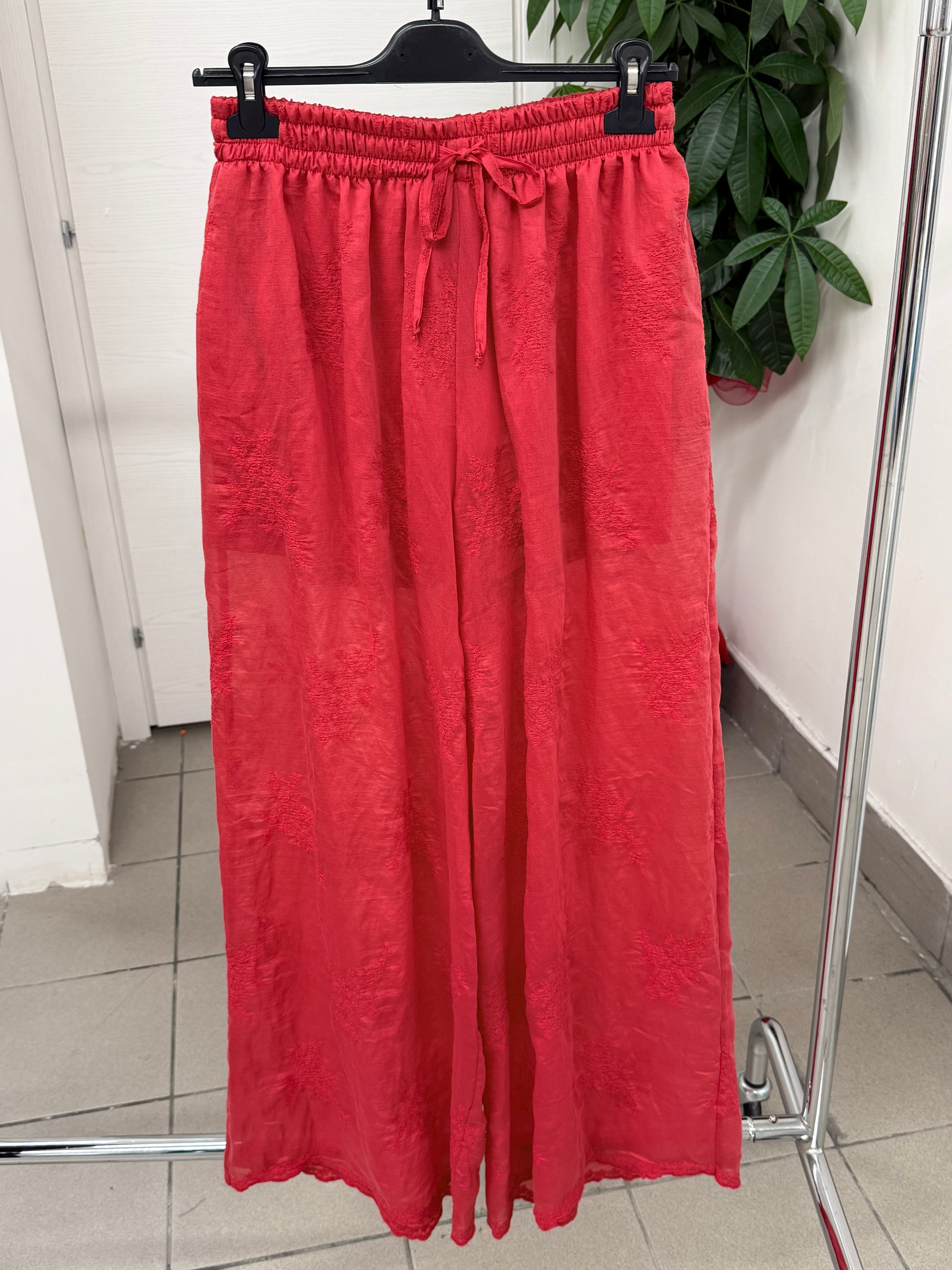 Pantaloni in Lyocell semitrasparenti a gamba larga LUMINA FGD MODA