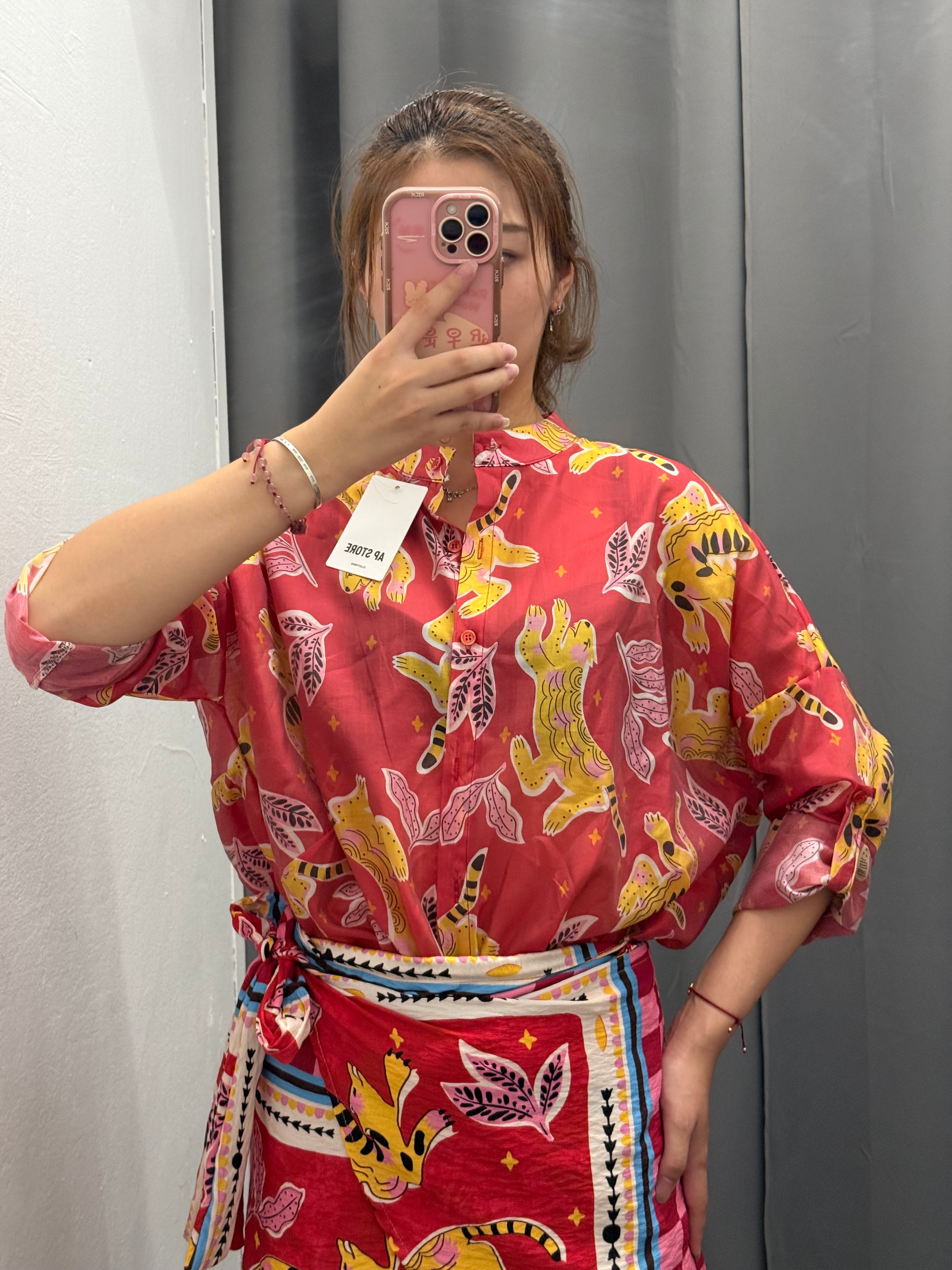Camicia In Tencel Over Fit a Fantasia FGD MODA