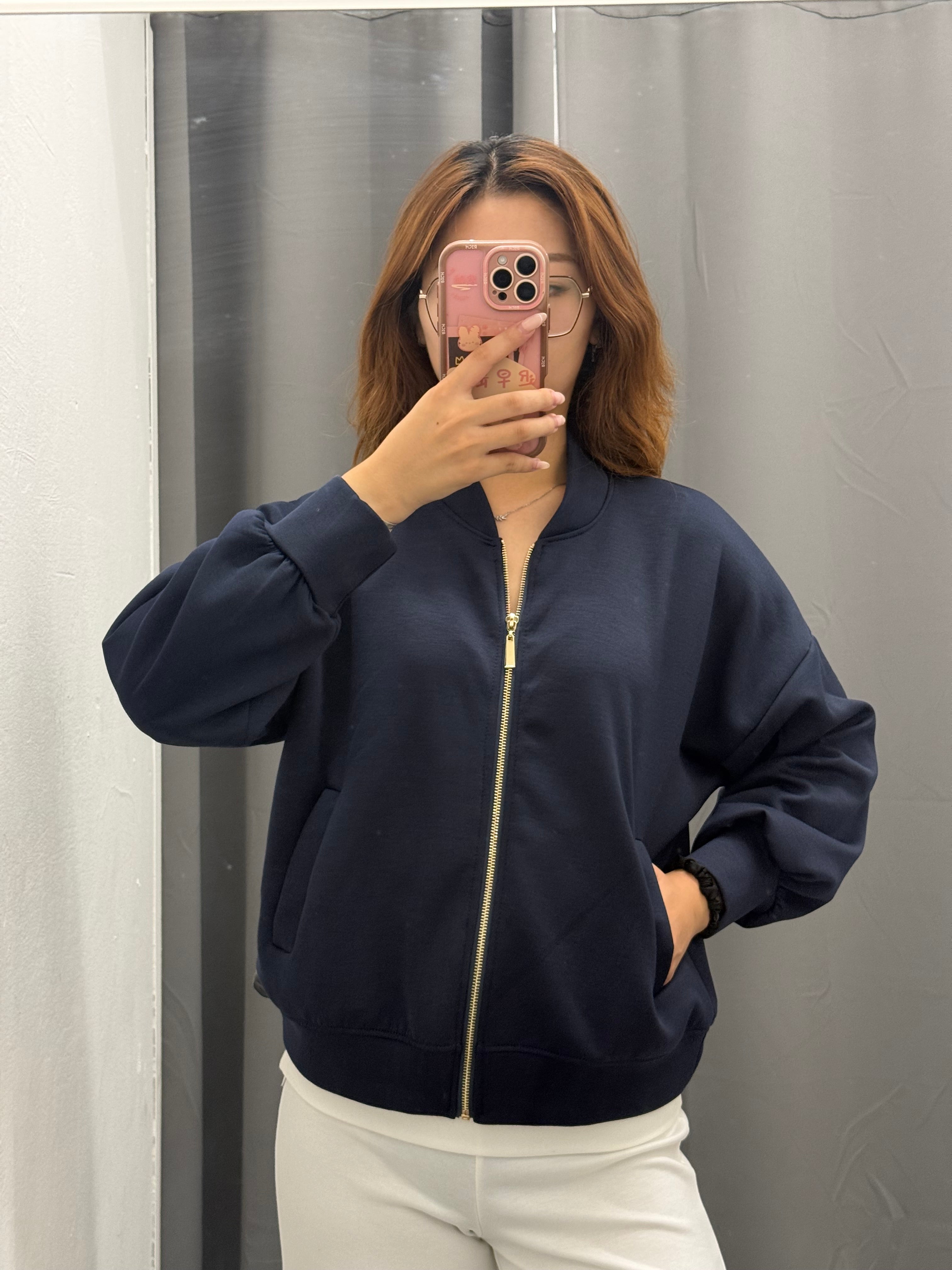 Felpa over fit con chiusura a zip e tasche FGD MODA