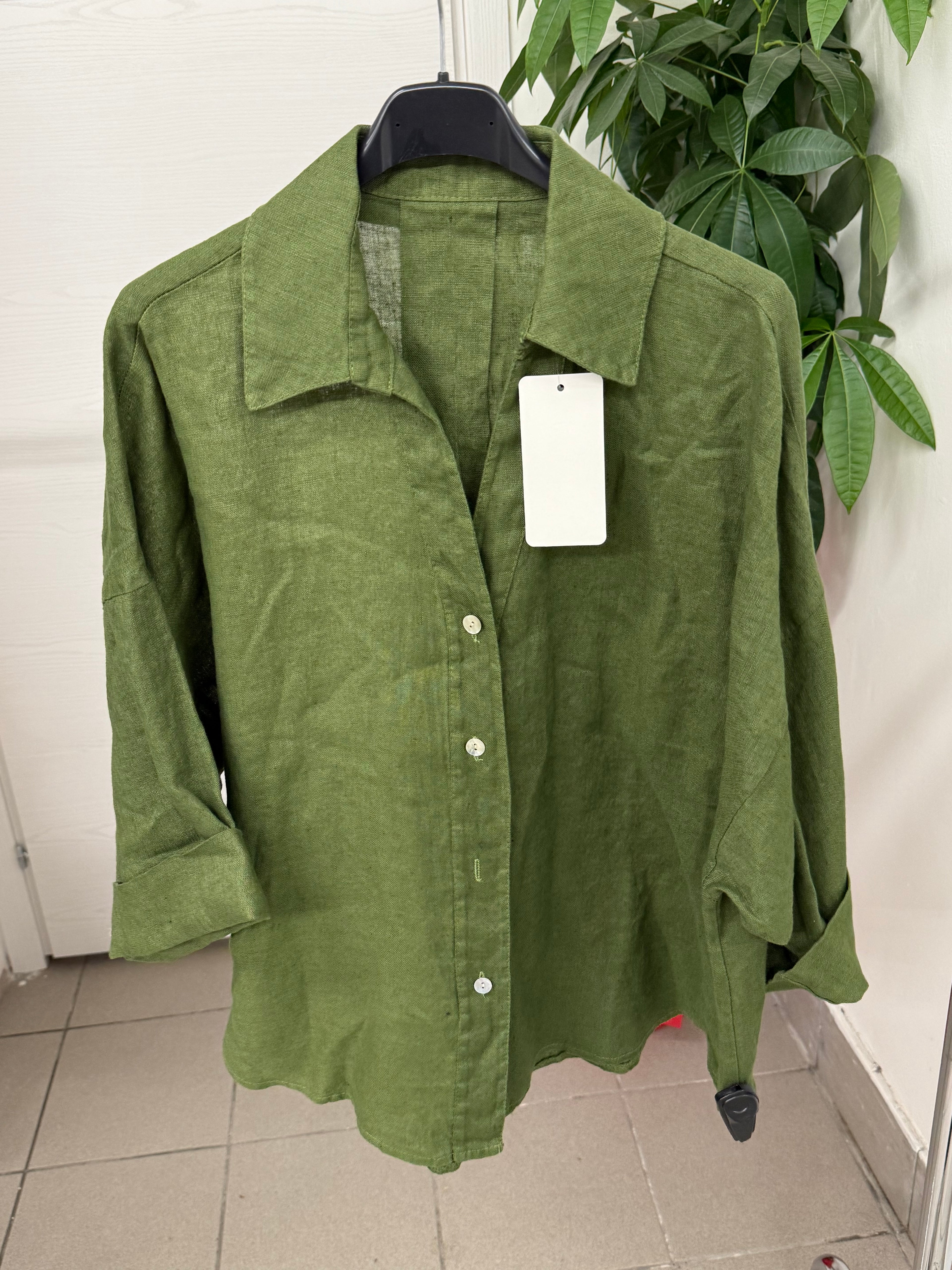 Camicia 100% lino con manica 3/4 FGD MODA