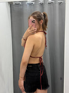 Top Backless a Righe con Borchie FGD MODA