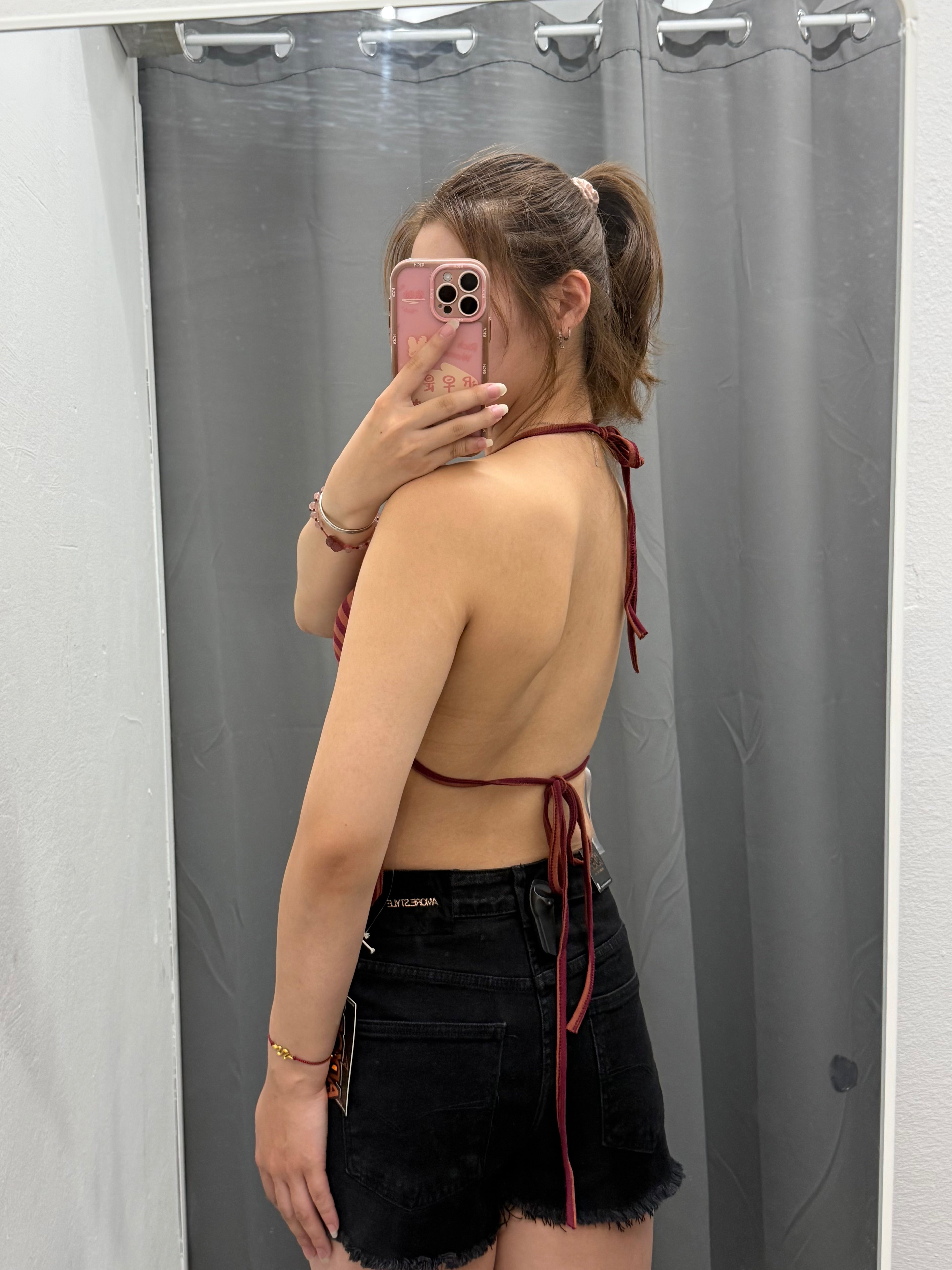 Top Backless a Righe con Borchie FGD MODA