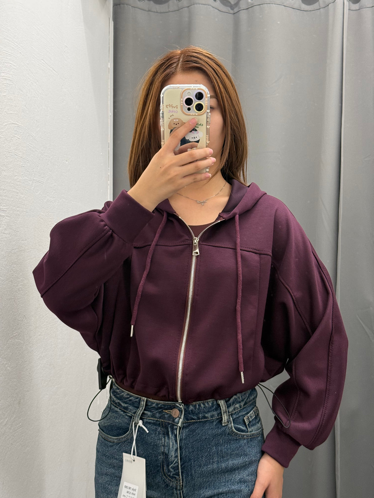 Felpa Crop Over Fit Con Cappuccio E Coulisse FGD MODA