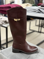Stivali in ecopelle alto con cinta tacco 3,5cm FGD MODA