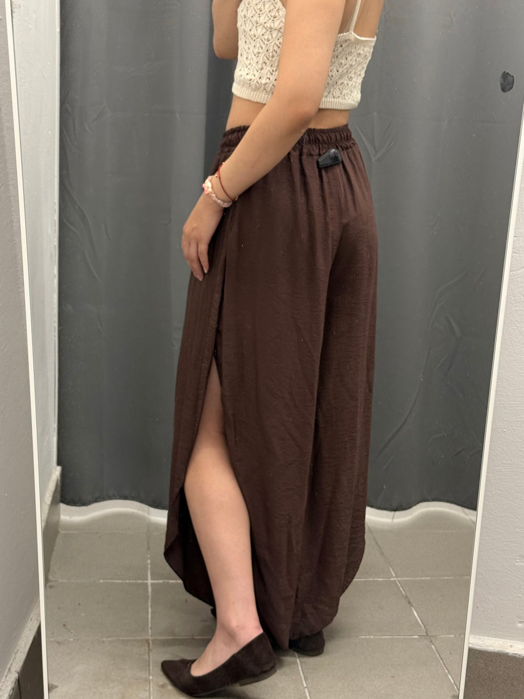 Pantaloni in Viscosa Ballon con Taglio Laterale FGD MODA